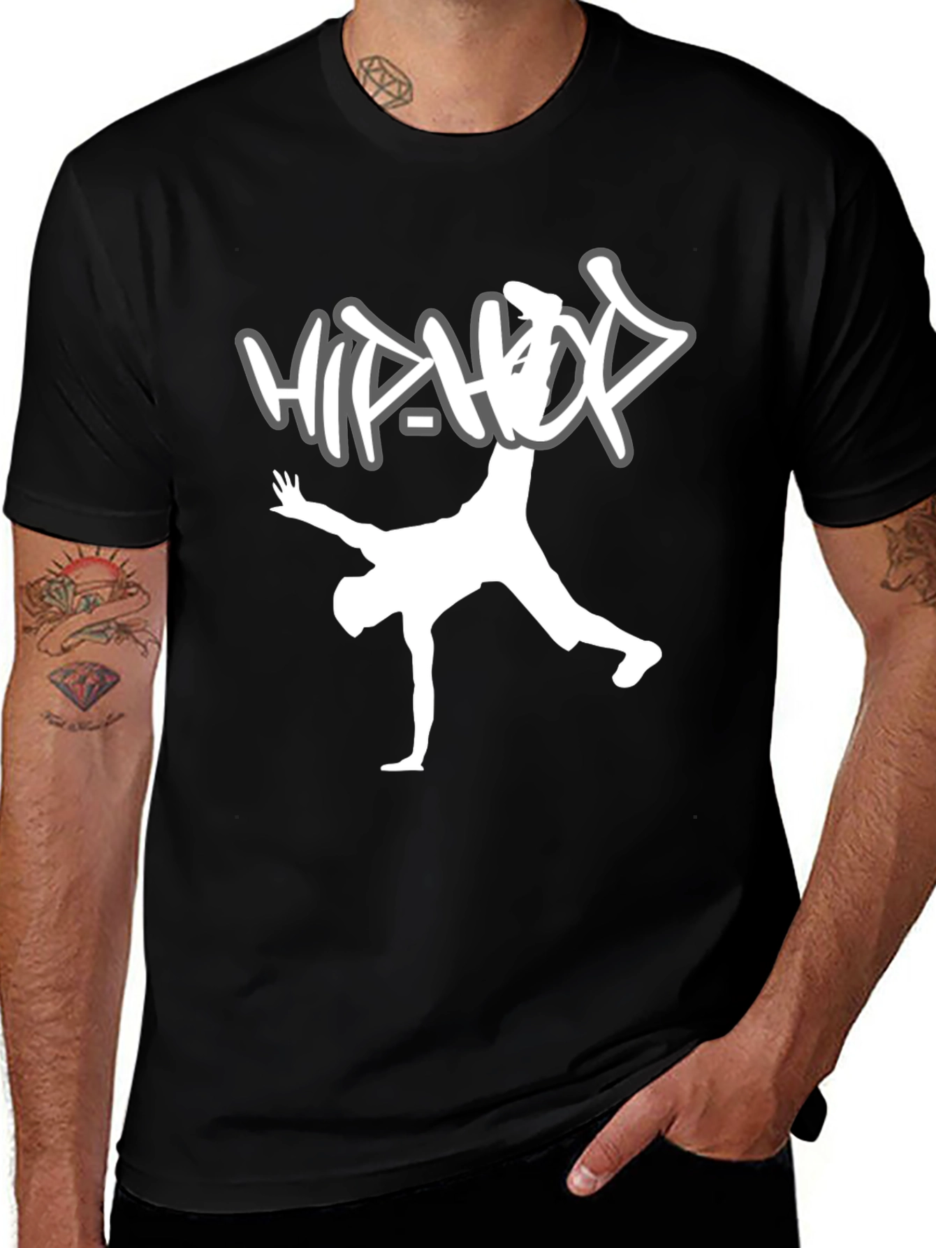 Hip Hop Dancer Graphic Tee - Black