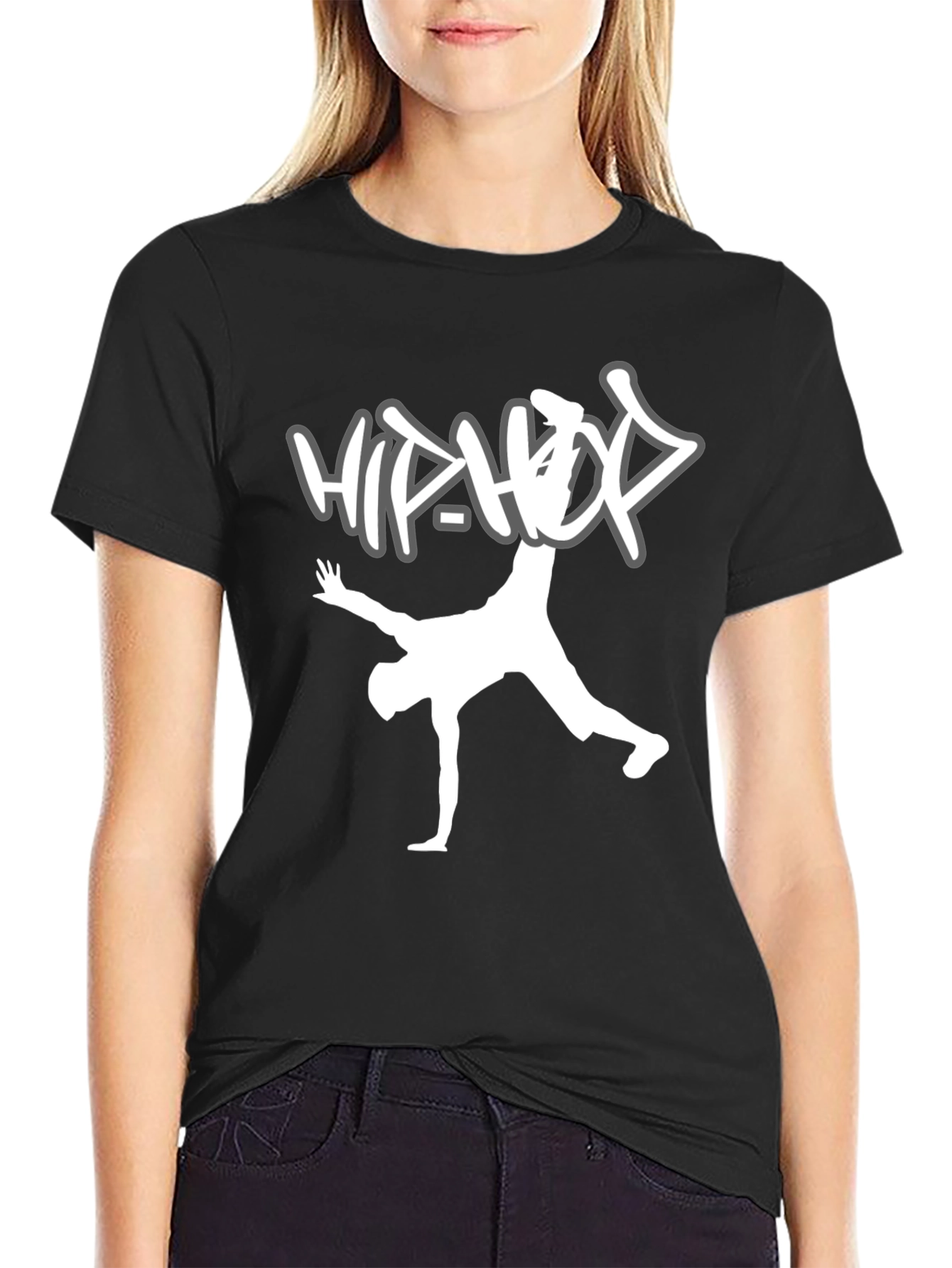 Hip Hop Dancer Graphic Tee - Black
