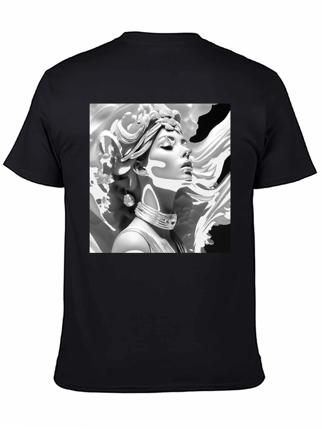 Elegant Medusa Graphic Tee - Classic Black