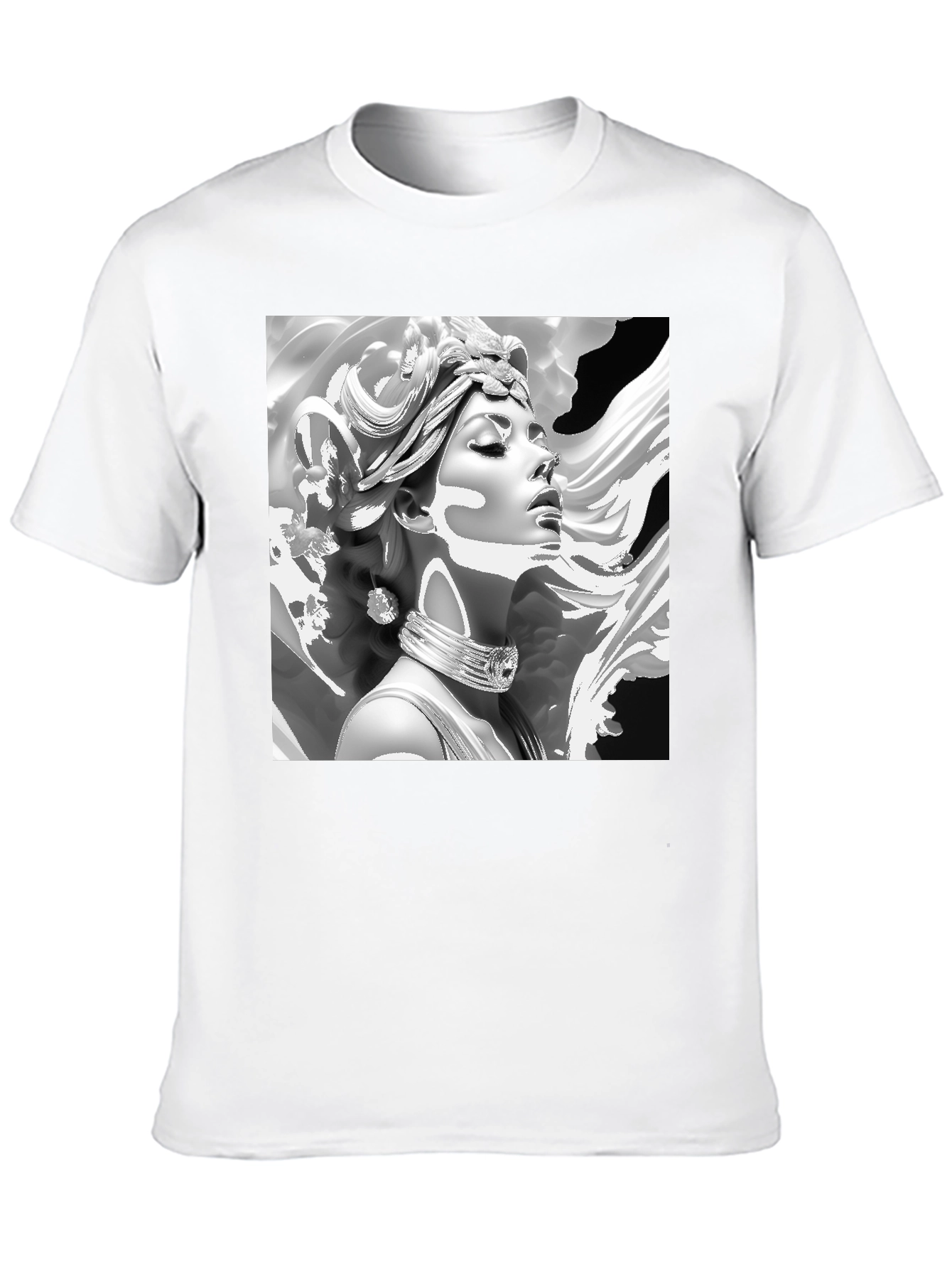 Elegant Medusa Graphic Tee - Classic Black