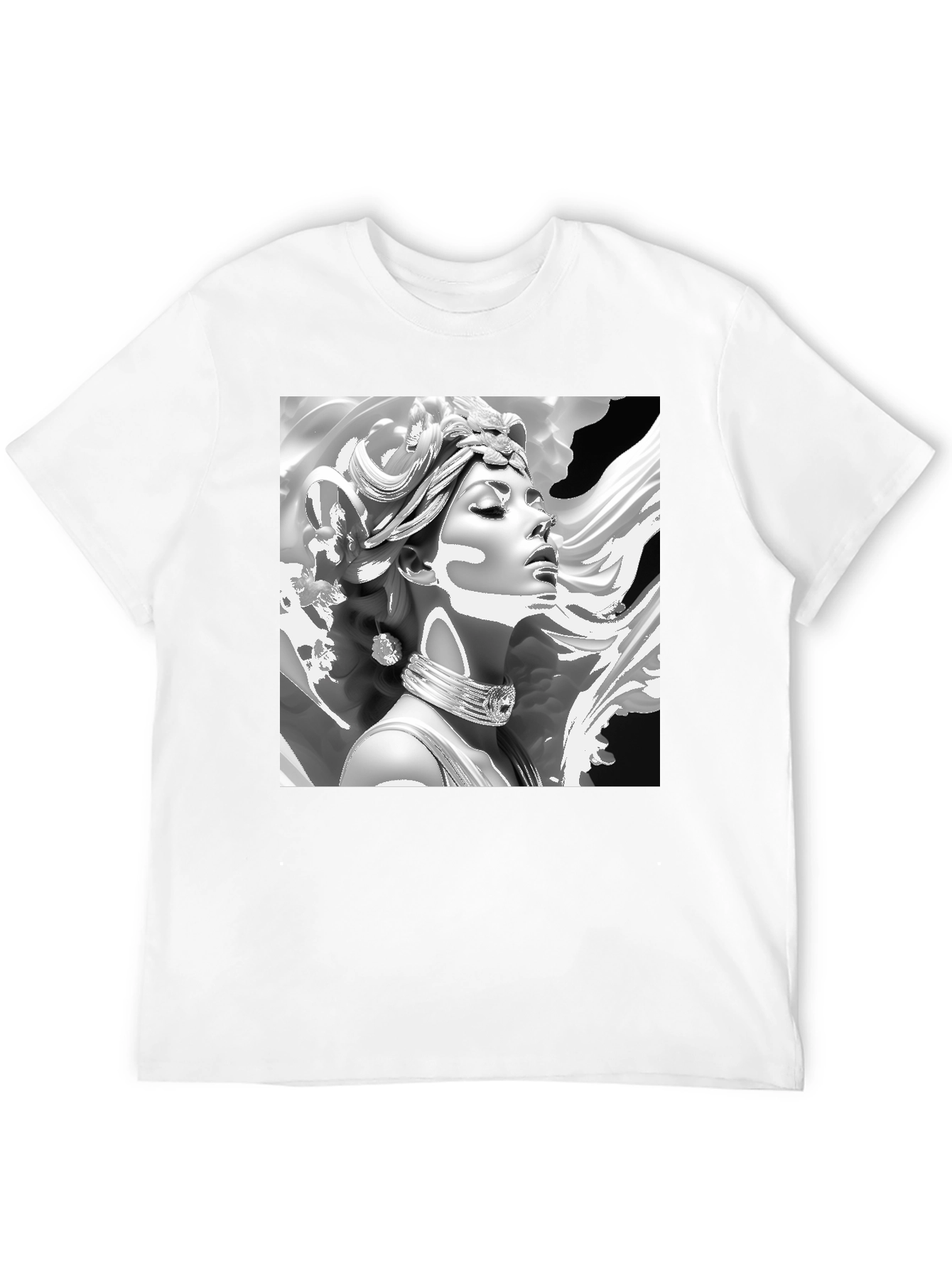 Elegant Medusa Graphic Tee - Classic Black