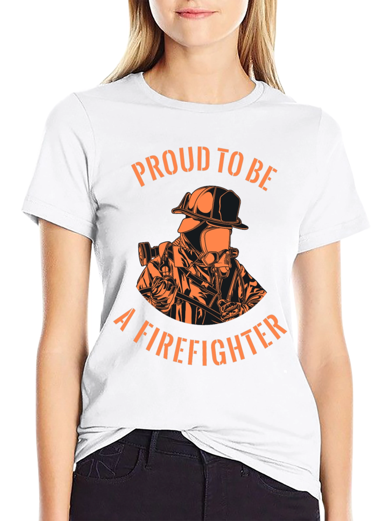 Proud Firefighter Black T-Shirt