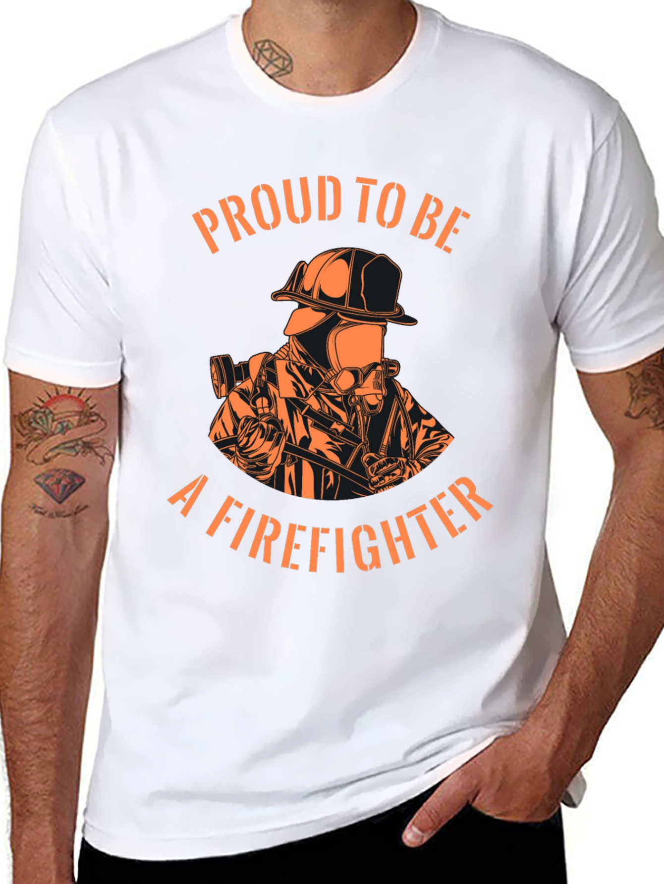 Proud Firefighter Black T-Shirt