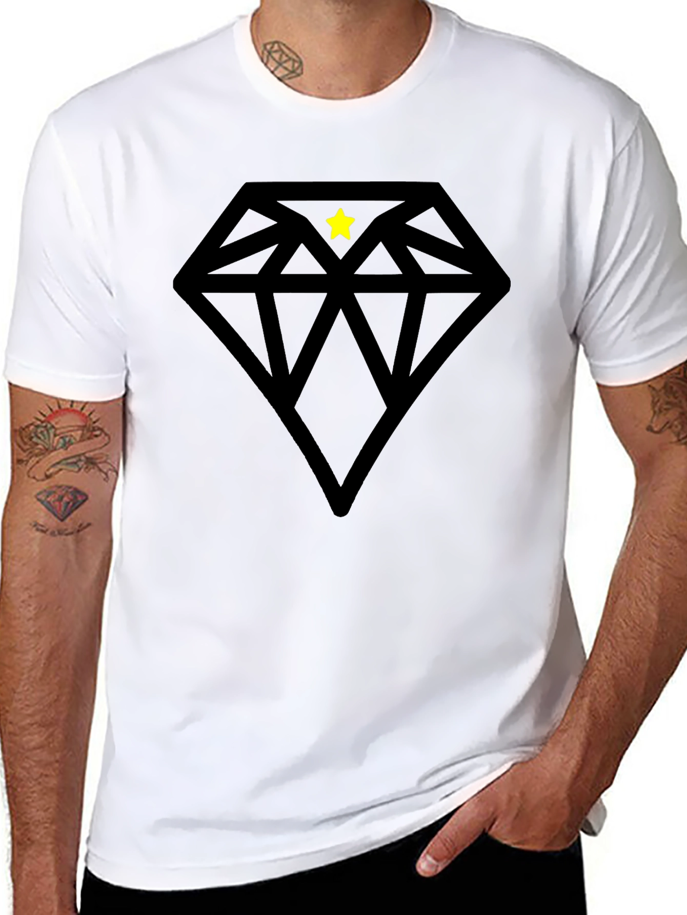 Black Diamond Star Tee - Cool Graphic Shirt
