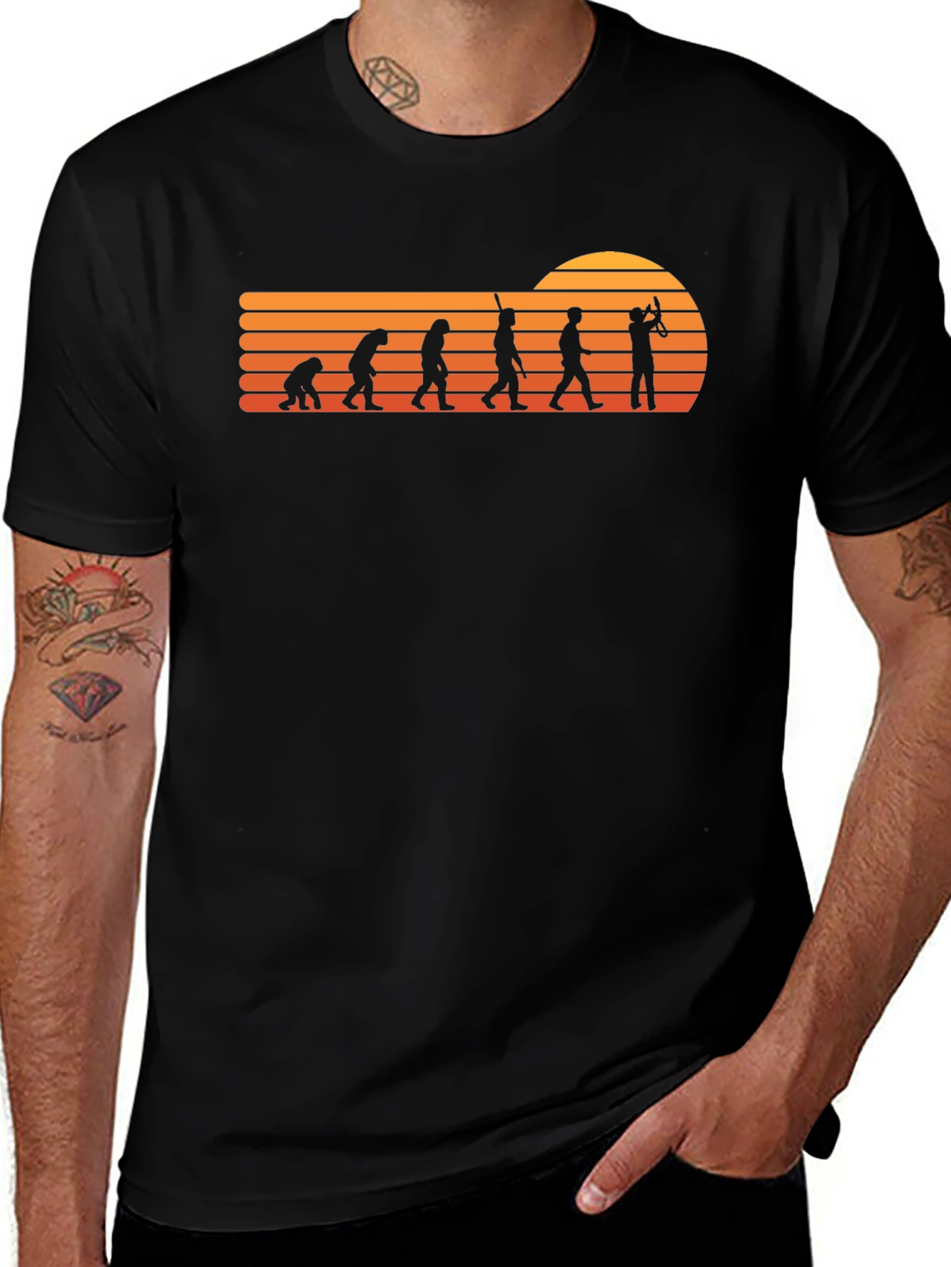 Evolution of Trumpet Player T-Shirt