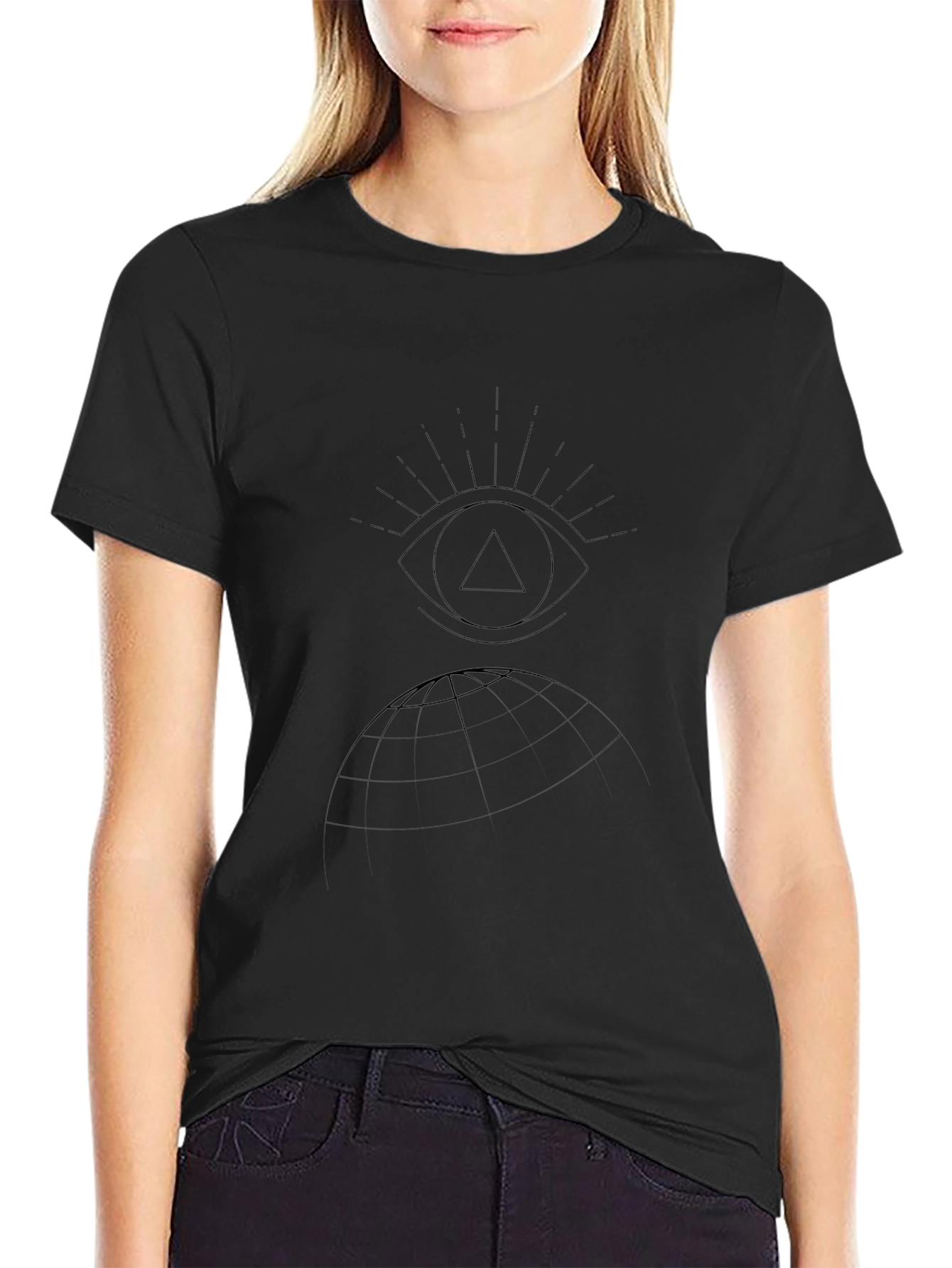 Mystic Eye & Globe Black Graphic T-Shirt