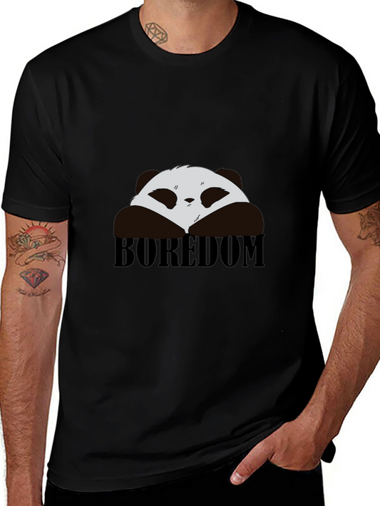 Boredom Panda Graphic T-Shirt - Black Cotton Tee