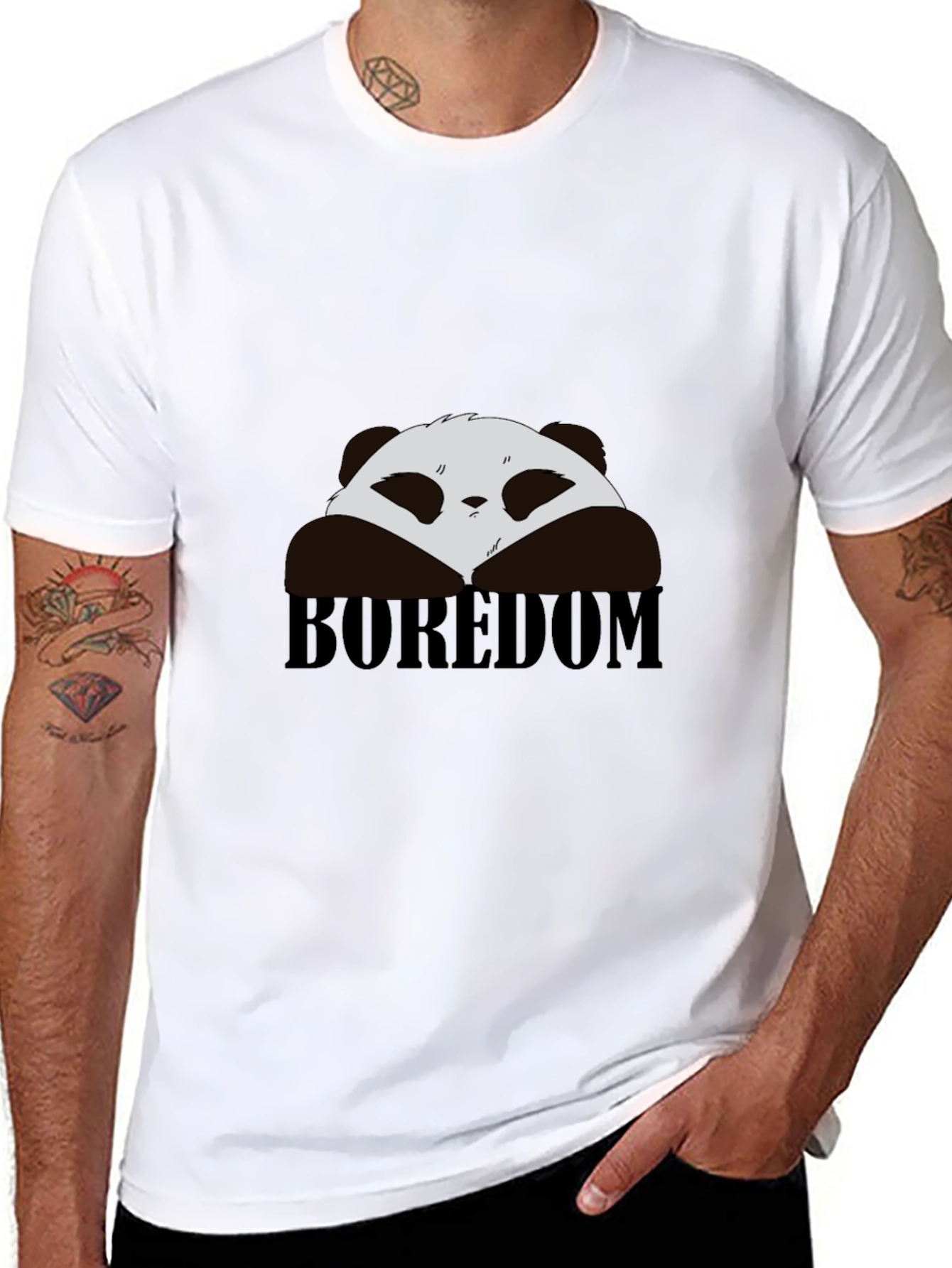 Boredom Panda Graphic T-Shirt - Black Cotton Tee
