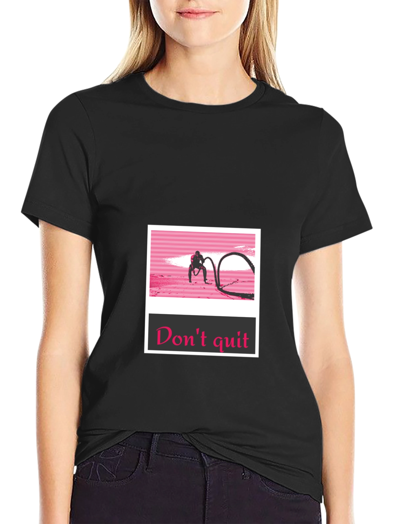 Dont Quit Black T-Shirt - Workout Motivation