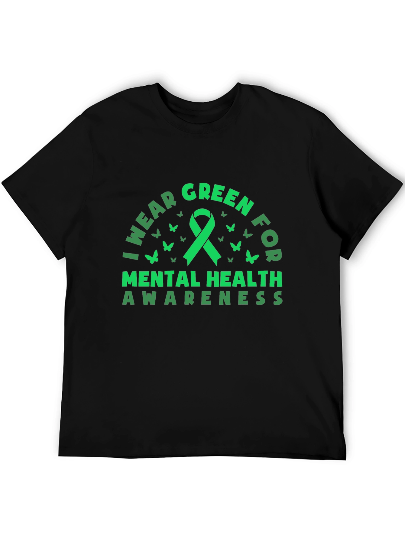 Mental Health Awareness Green Ribbon Graphic Tee