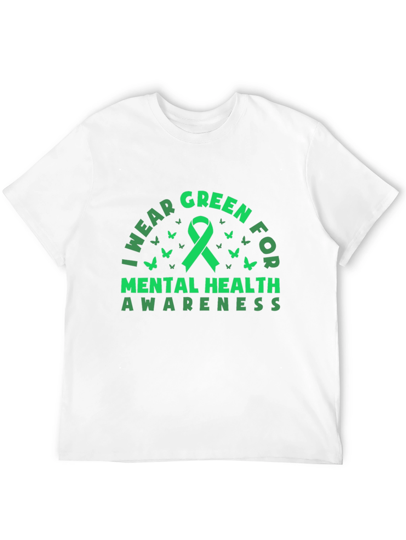Mental Health Awareness Green Ribbon Graphic Tee