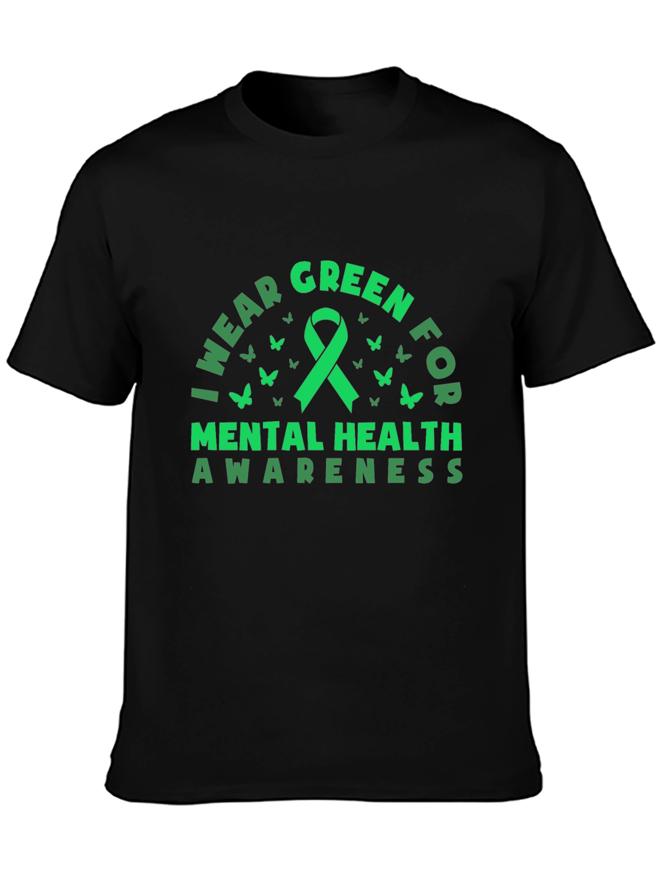Mental Health Awareness Green Ribbon Graphic Tee