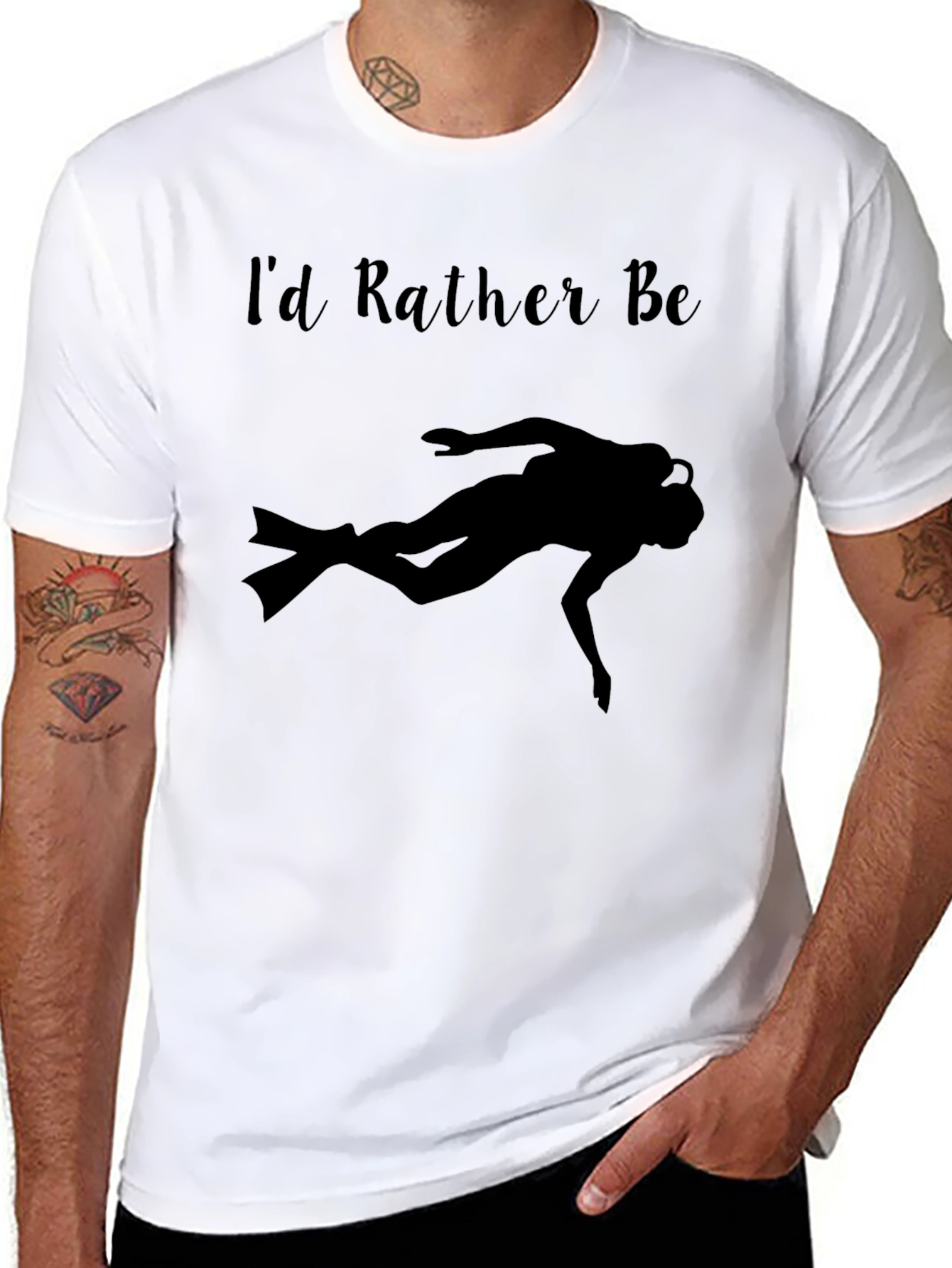 Scuba Diver T-Shirt - Id Rather Be Diving