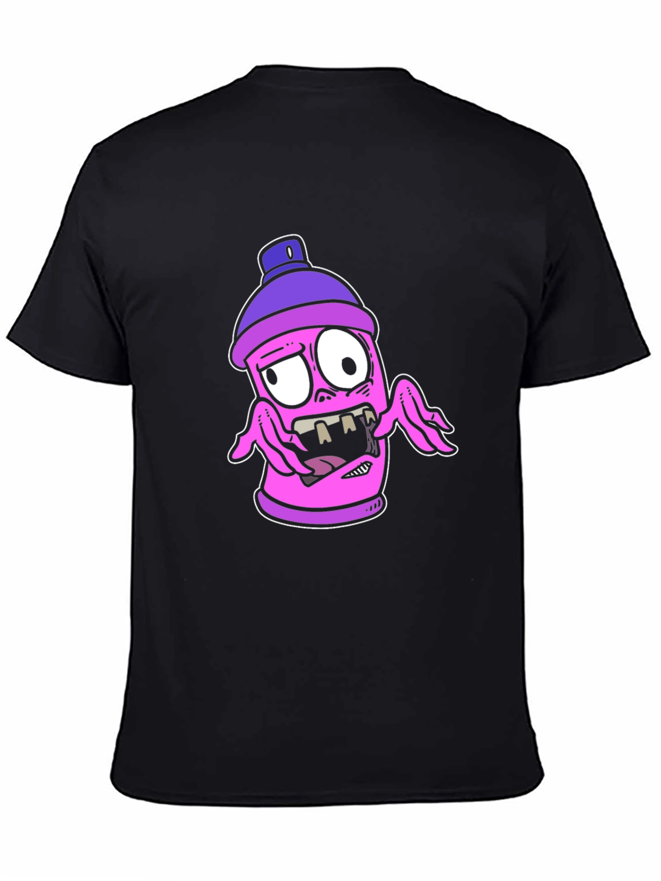 Cartoon Spray Can Graphic T-Shirt