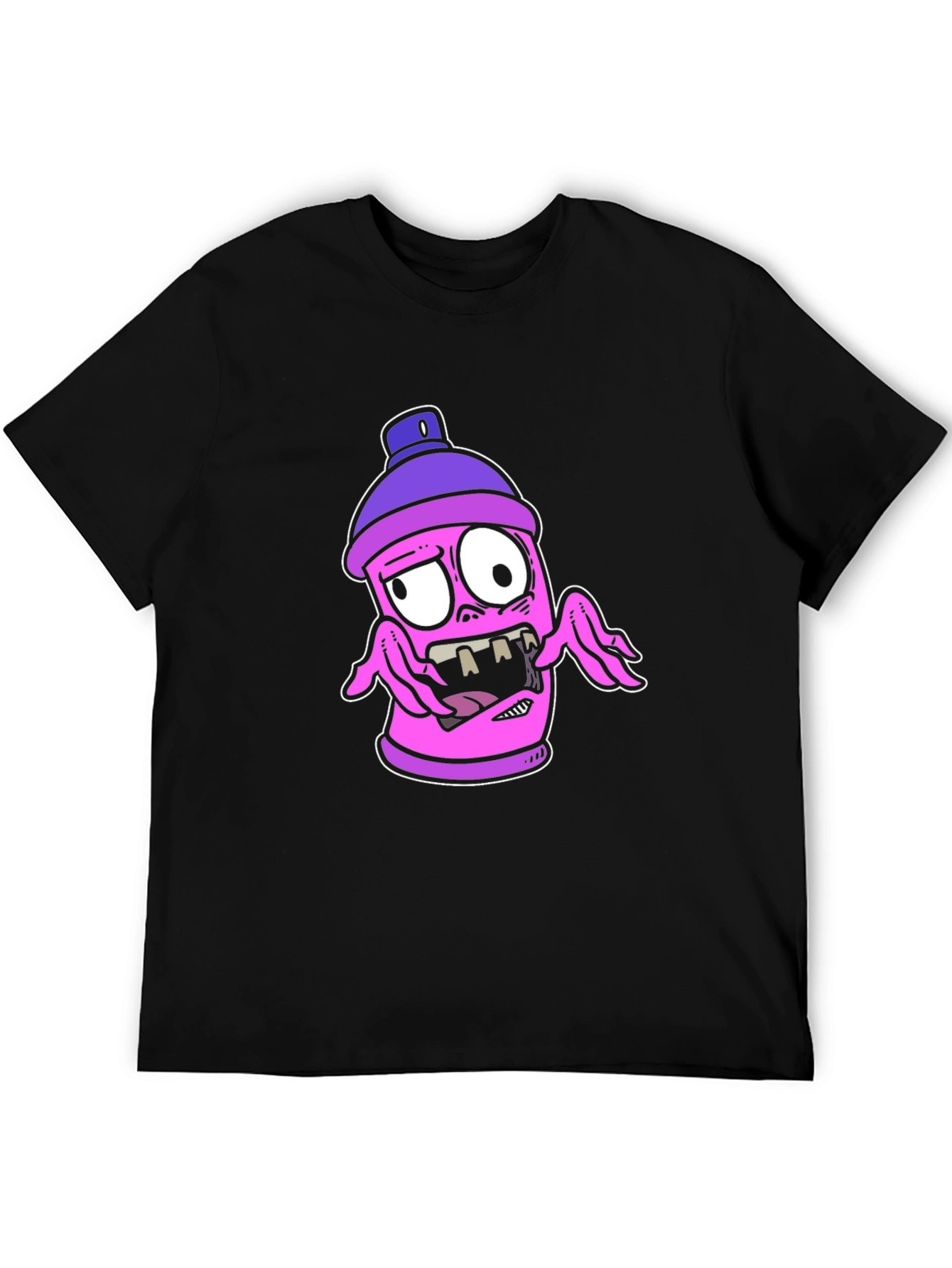 Cartoon Spray Can Graphic T-Shirt