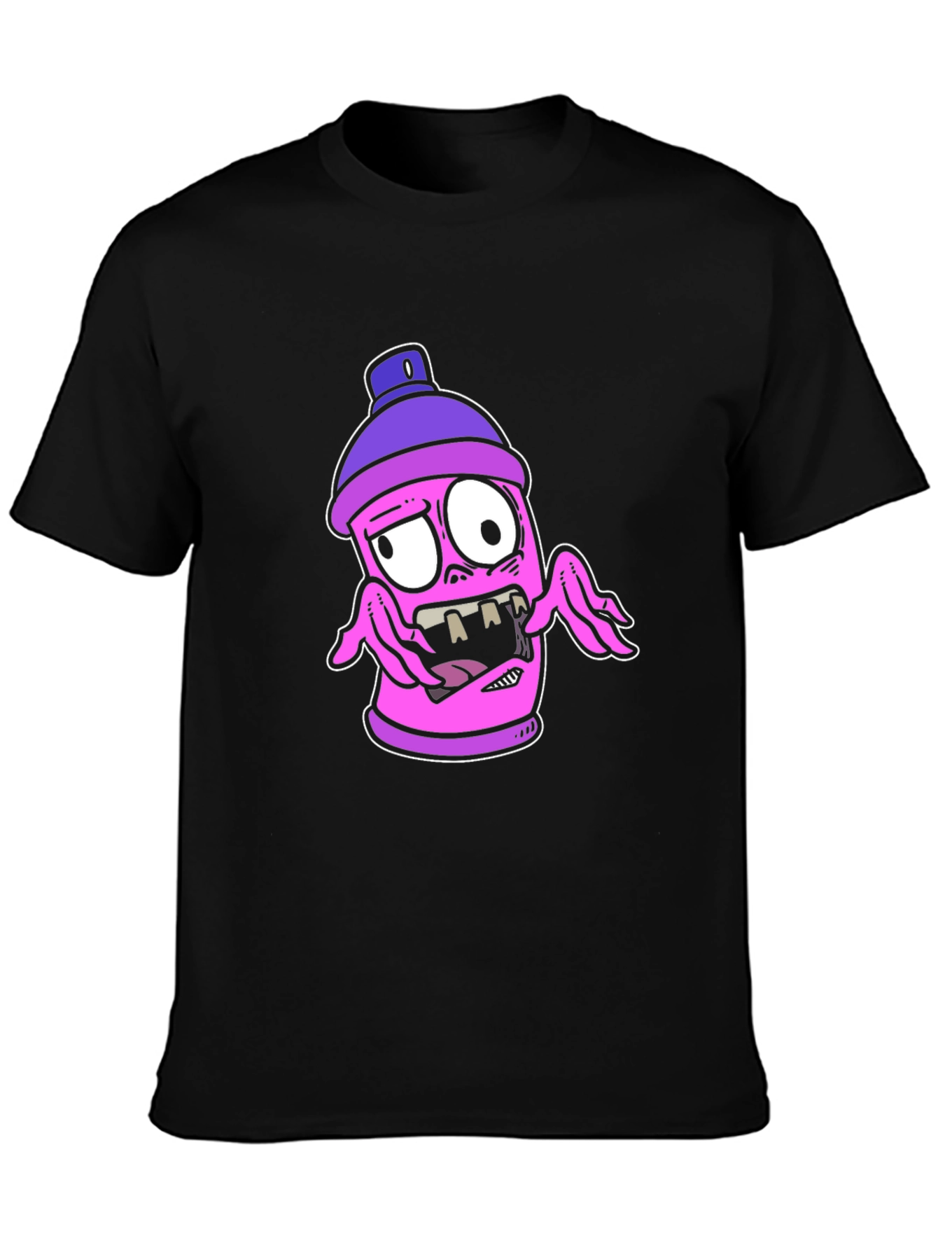 Cartoon Spray Can Graphic T-Shirt