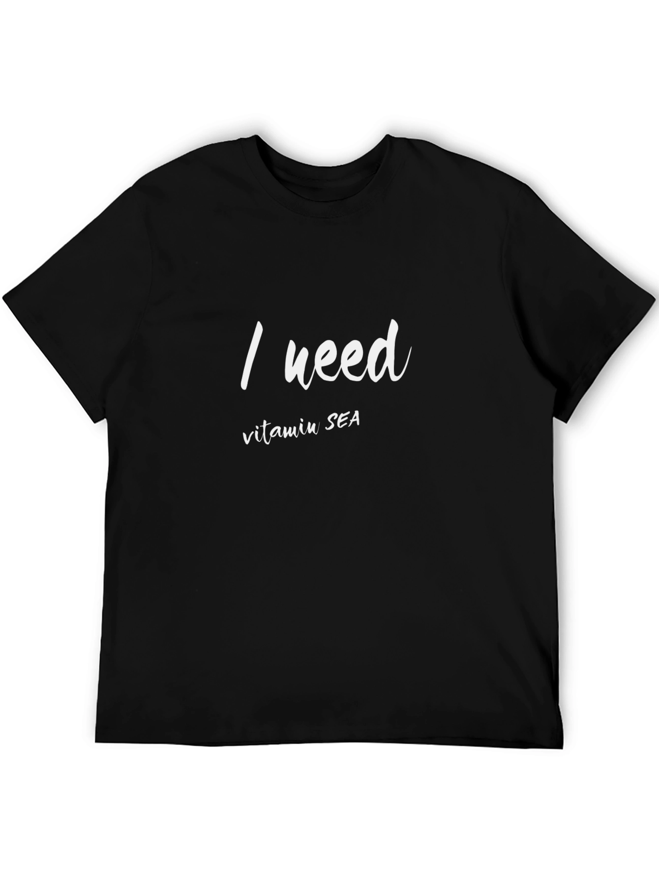 I Need Vitamin Sea Black T-Shirt