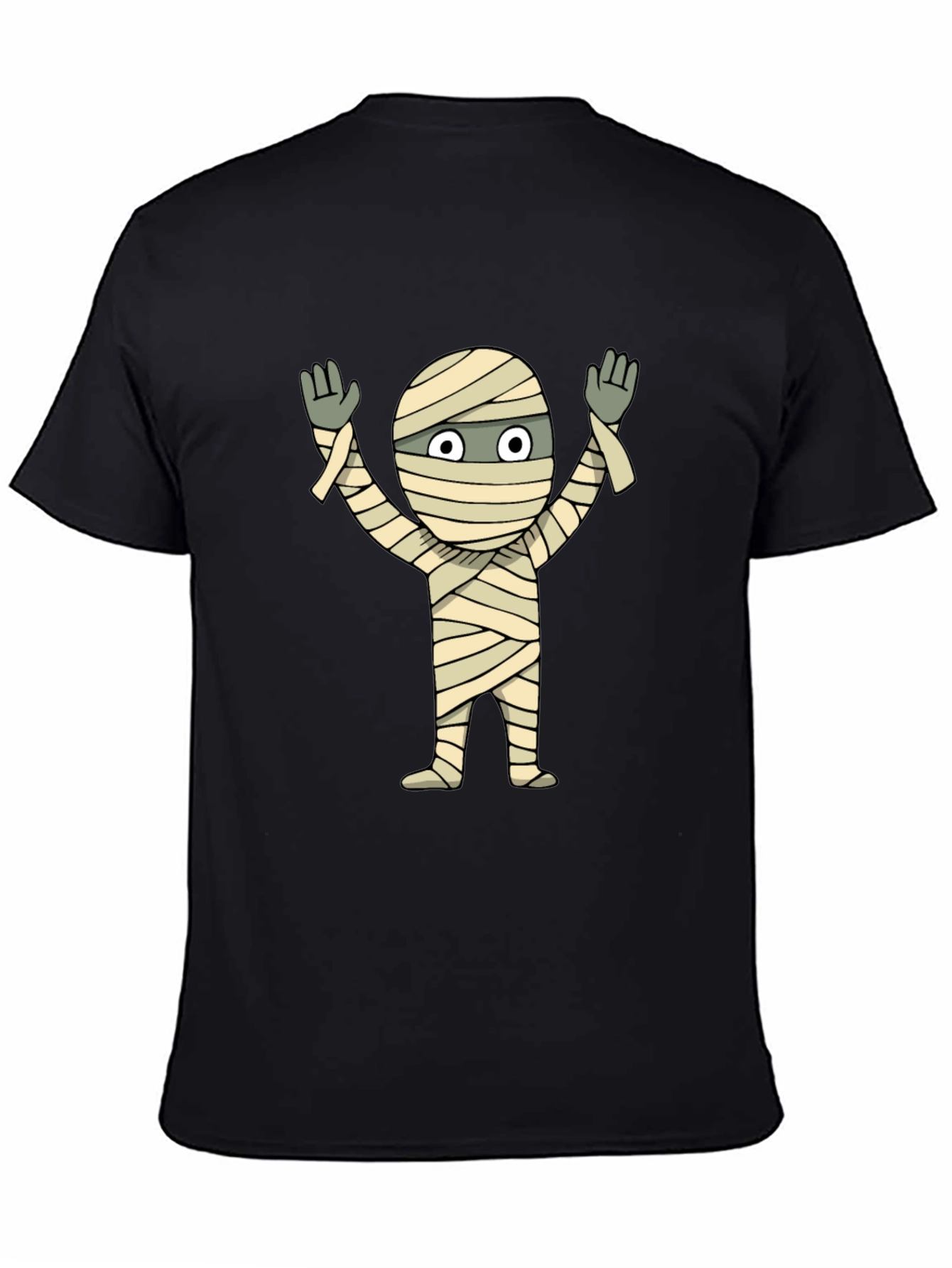 Mummy Graphic Tee - Halloween Black T-Shirt