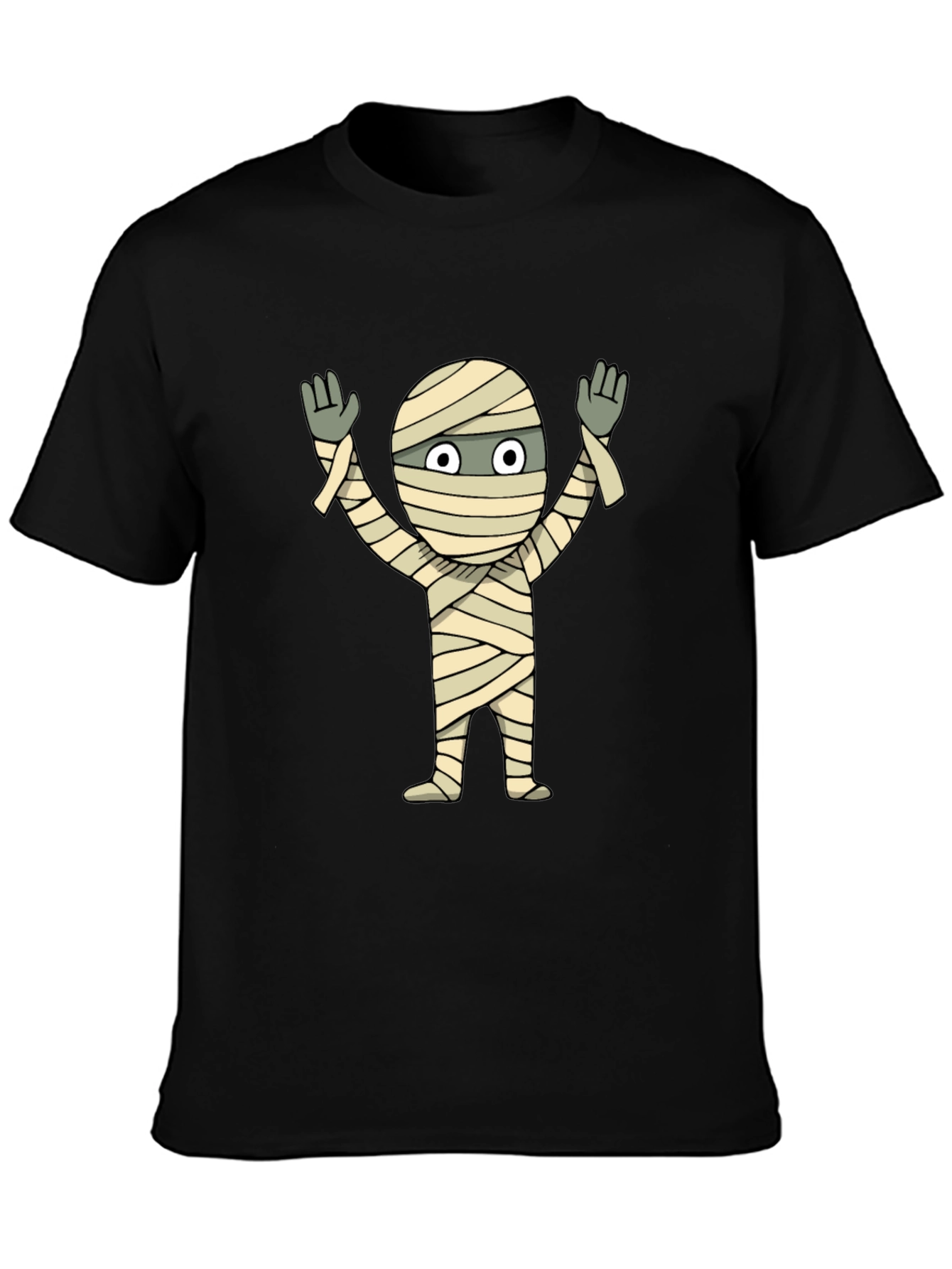 Mummy Graphic Tee - Halloween Black T-Shirt