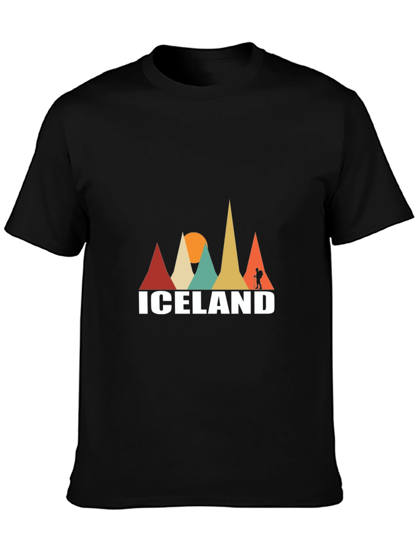 Iceland Hiking Retro Graphic T-Shirt