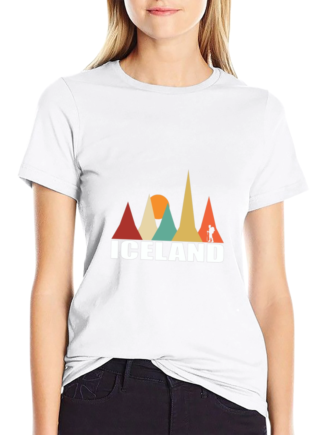 Iceland Hiking Retro Graphic T-Shirt