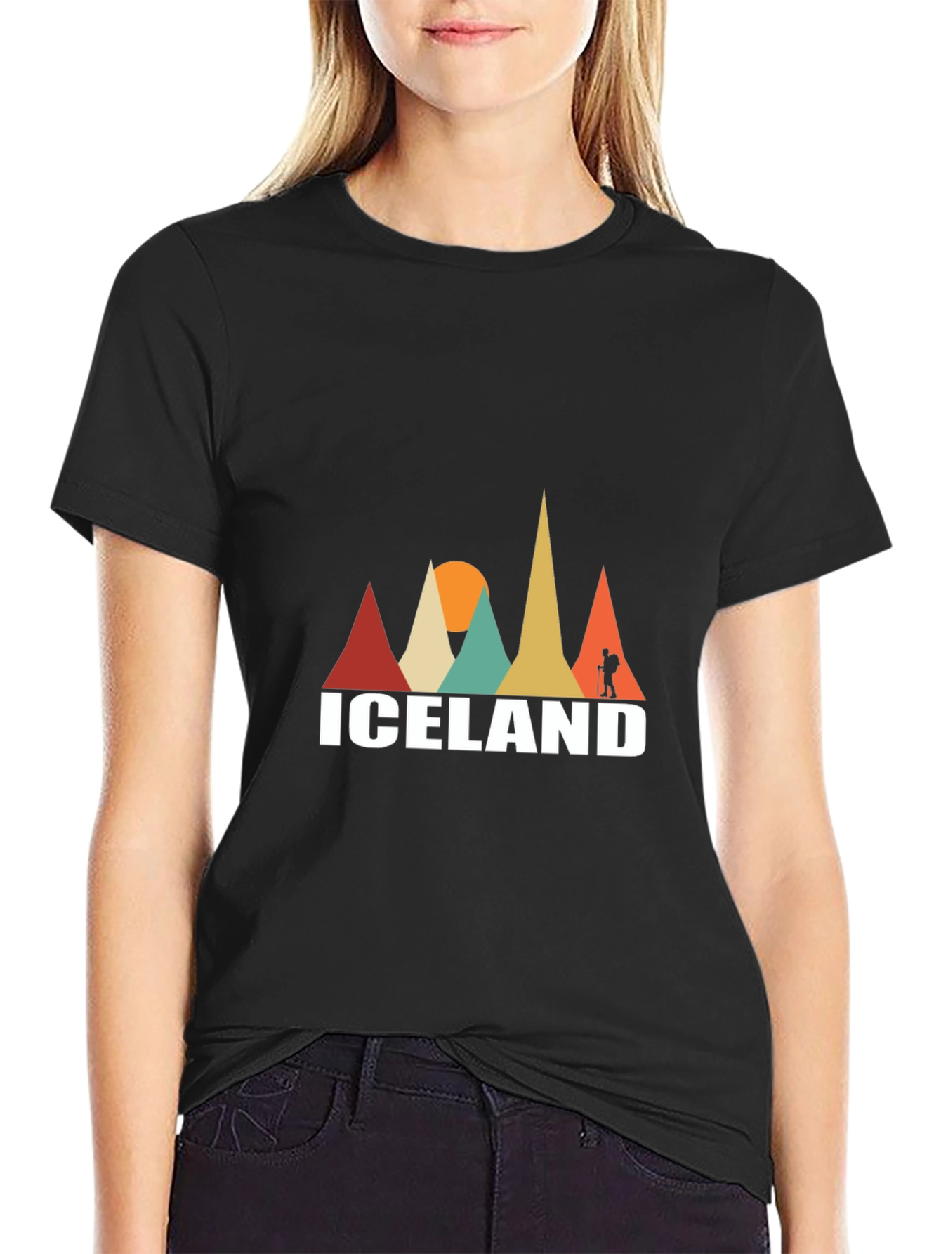 Iceland Hiking Retro Graphic T-Shirt