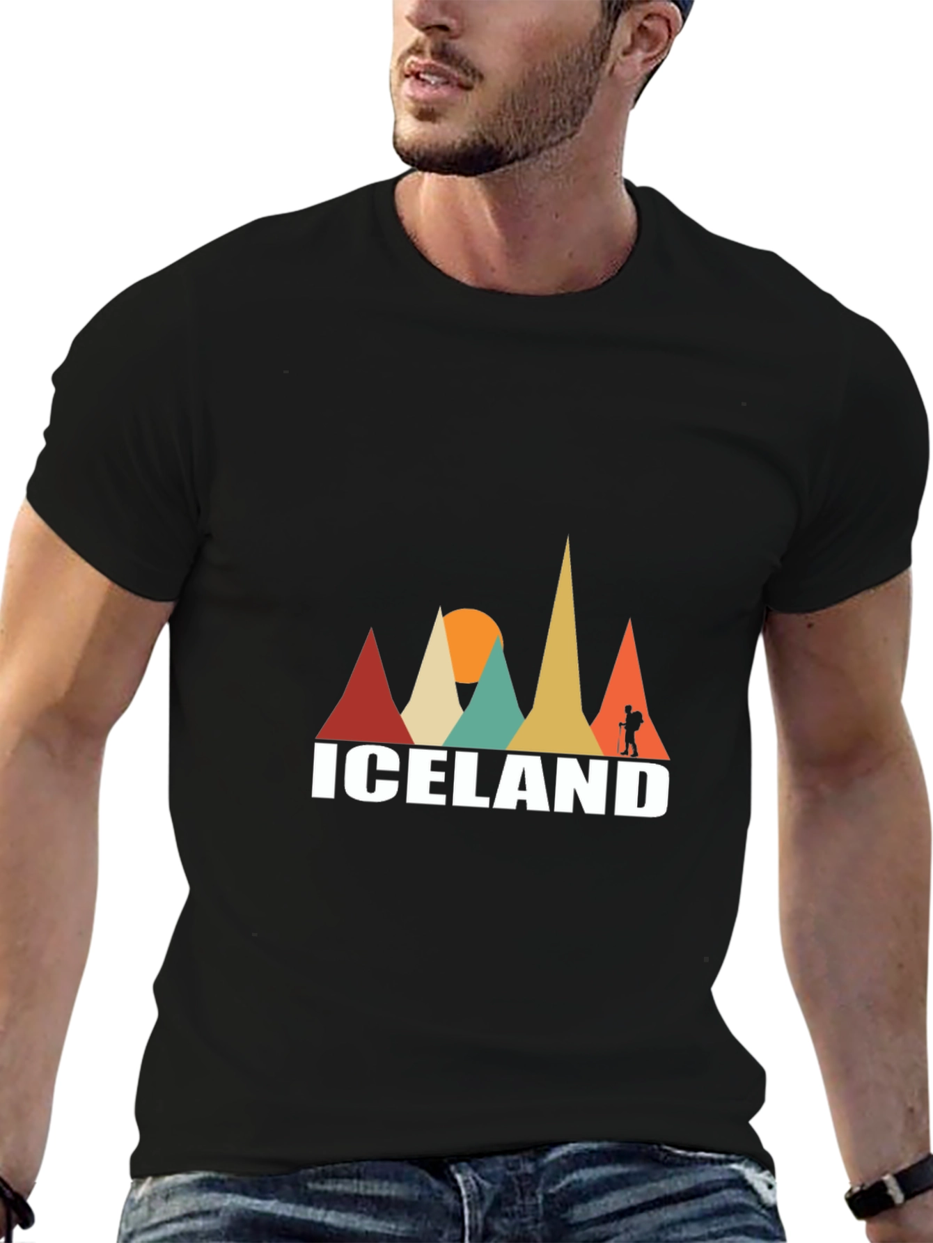 Iceland Hiking Retro Graphic T-Shirt