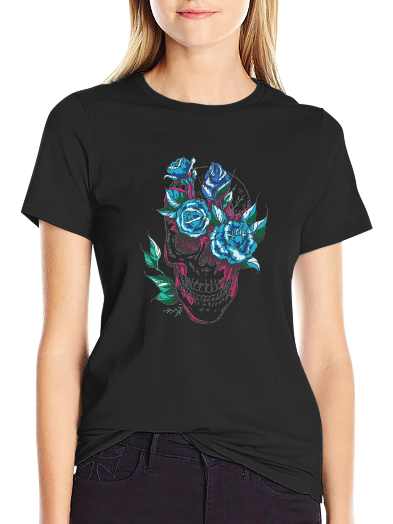 Skull and Roses Graphic Tee