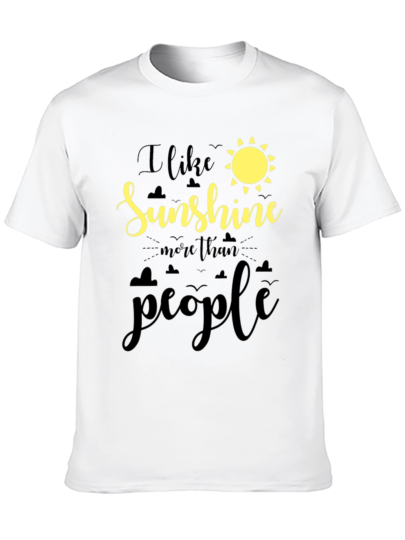 I Like Sunshine Black T-Shirt