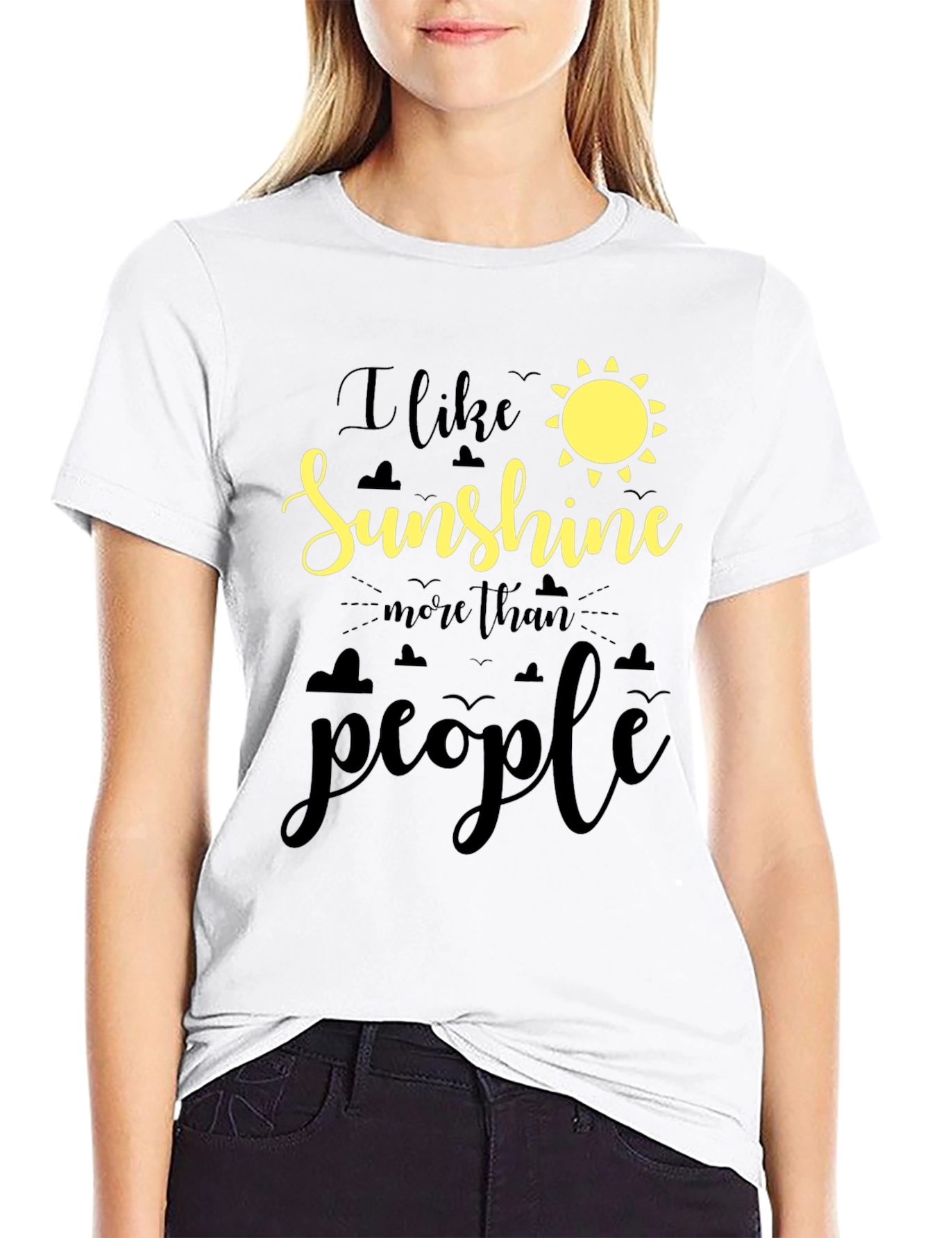 I Like Sunshine Black T-Shirt