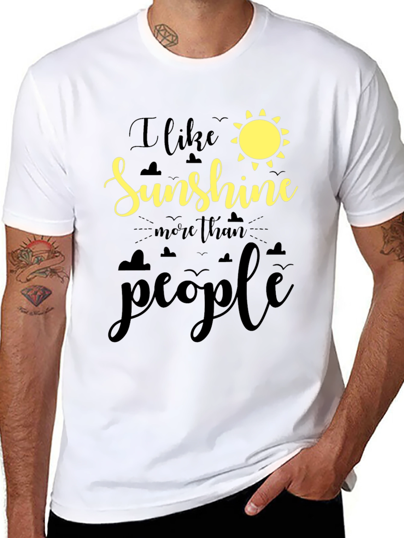 I Like Sunshine Black T-Shirt