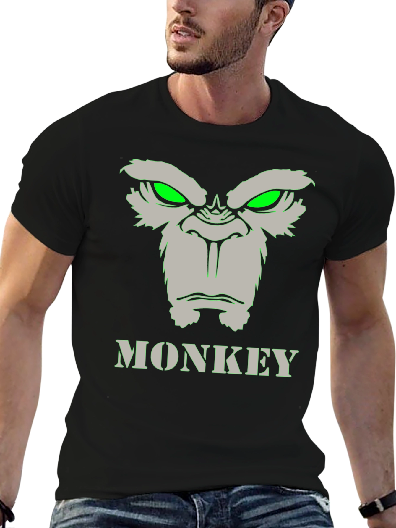Monkey Graphic Tee - Mens Crew Neck T-Shirt