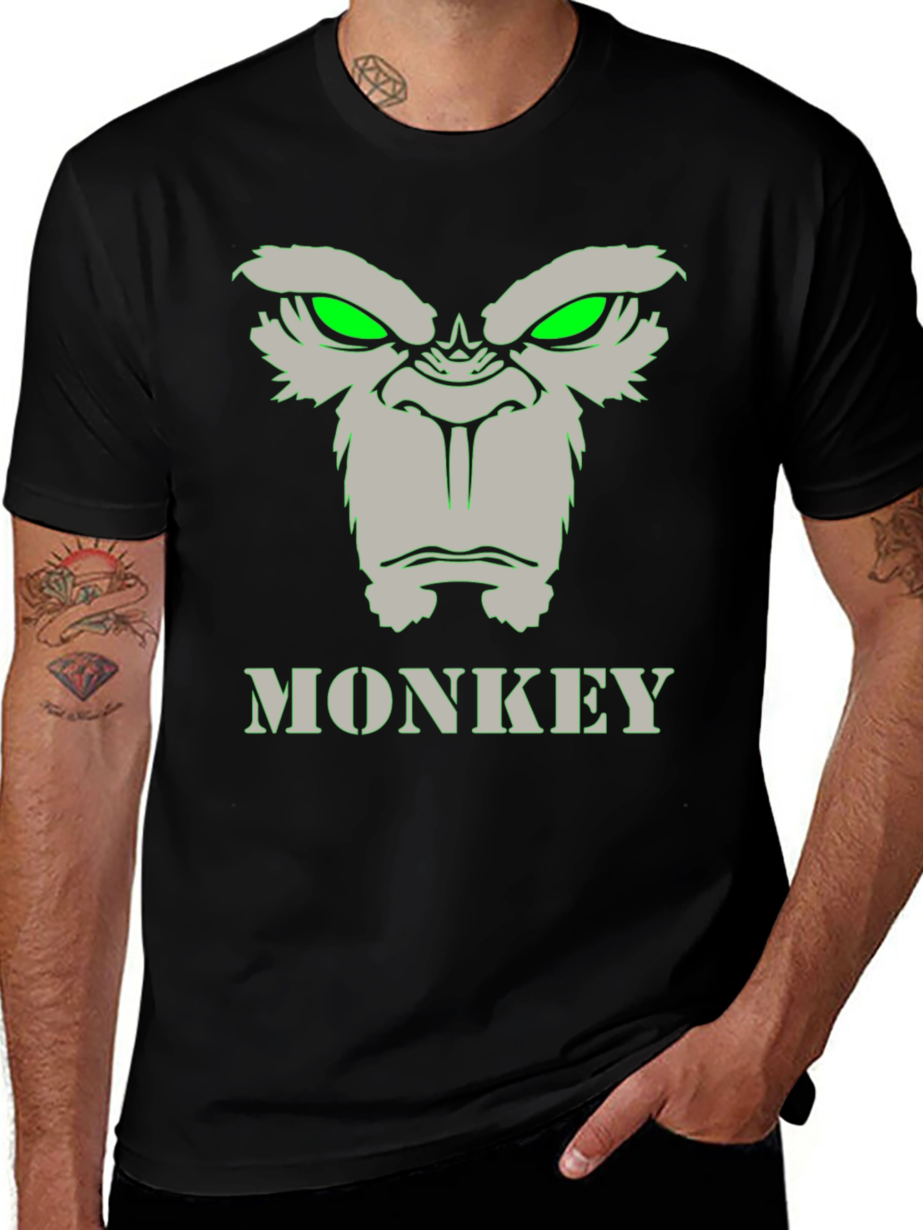 Monkey Graphic Tee - Mens Crew Neck T-Shirt