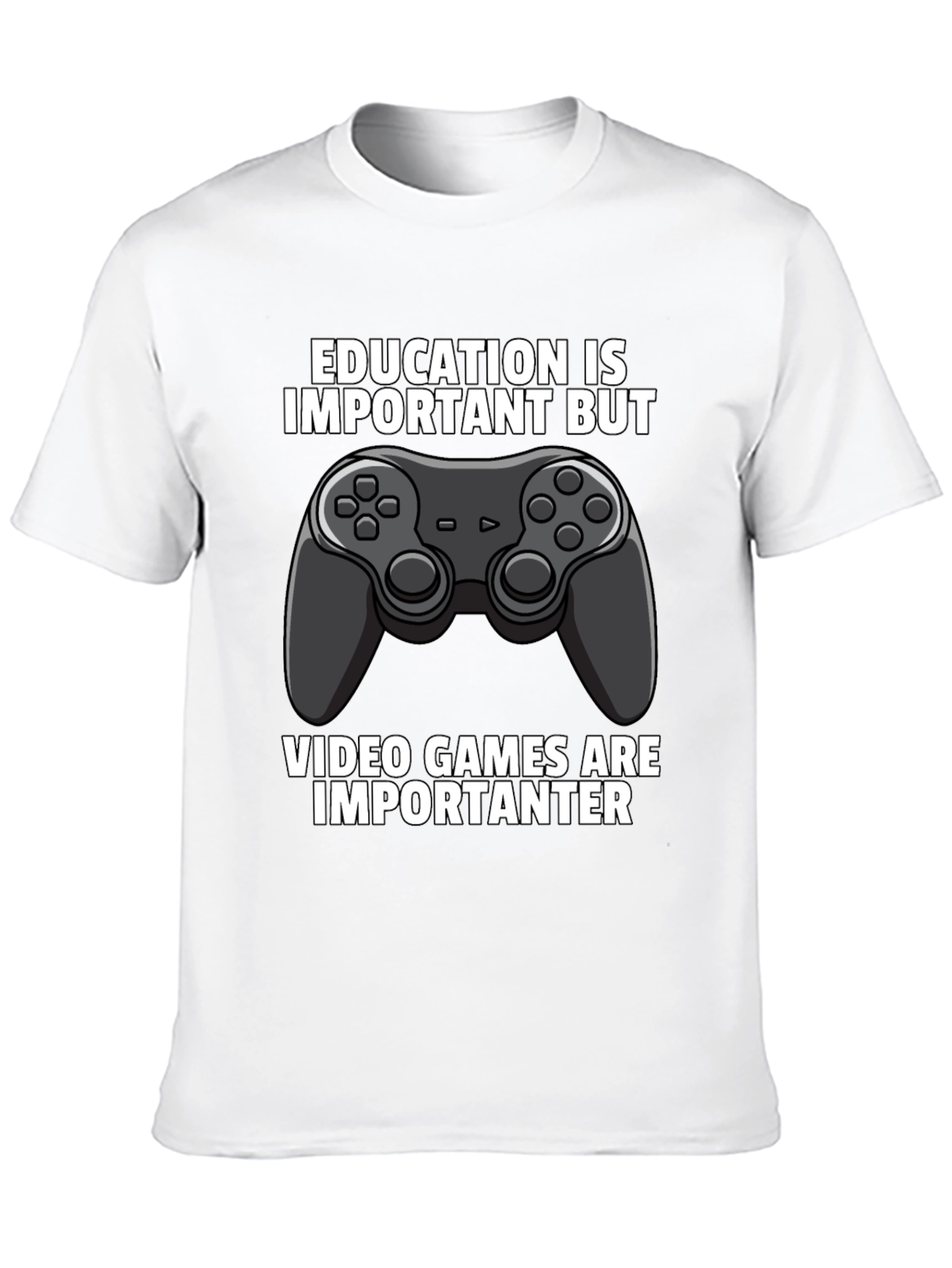 Funny Gamer T-Shirt: Education vs. Video Games