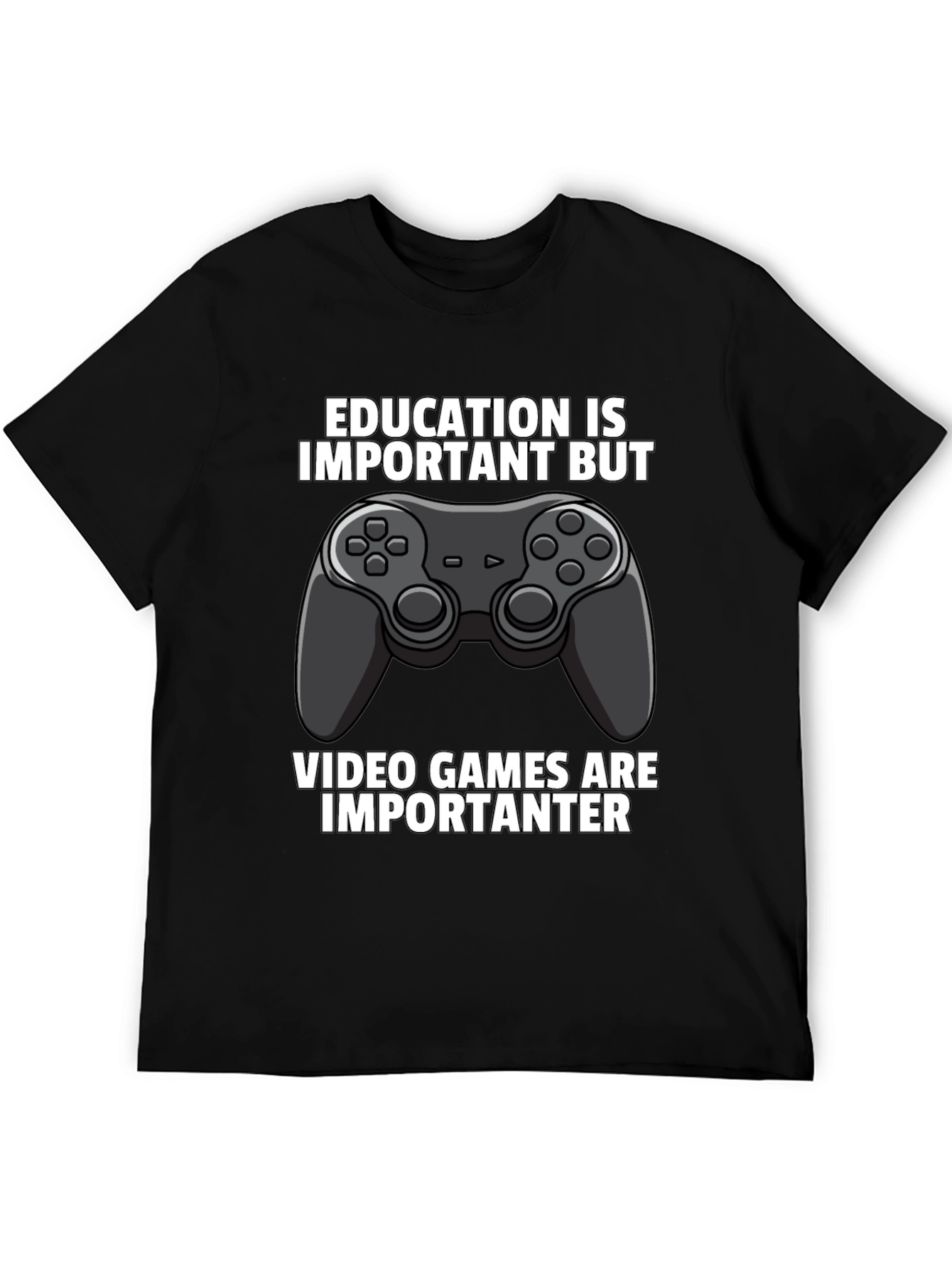 Funny Gamer T-Shirt: Education vs. Video Games