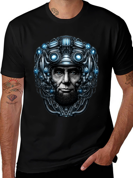 Cyberpunk Lincoln T-Shirt - Futuristic Design