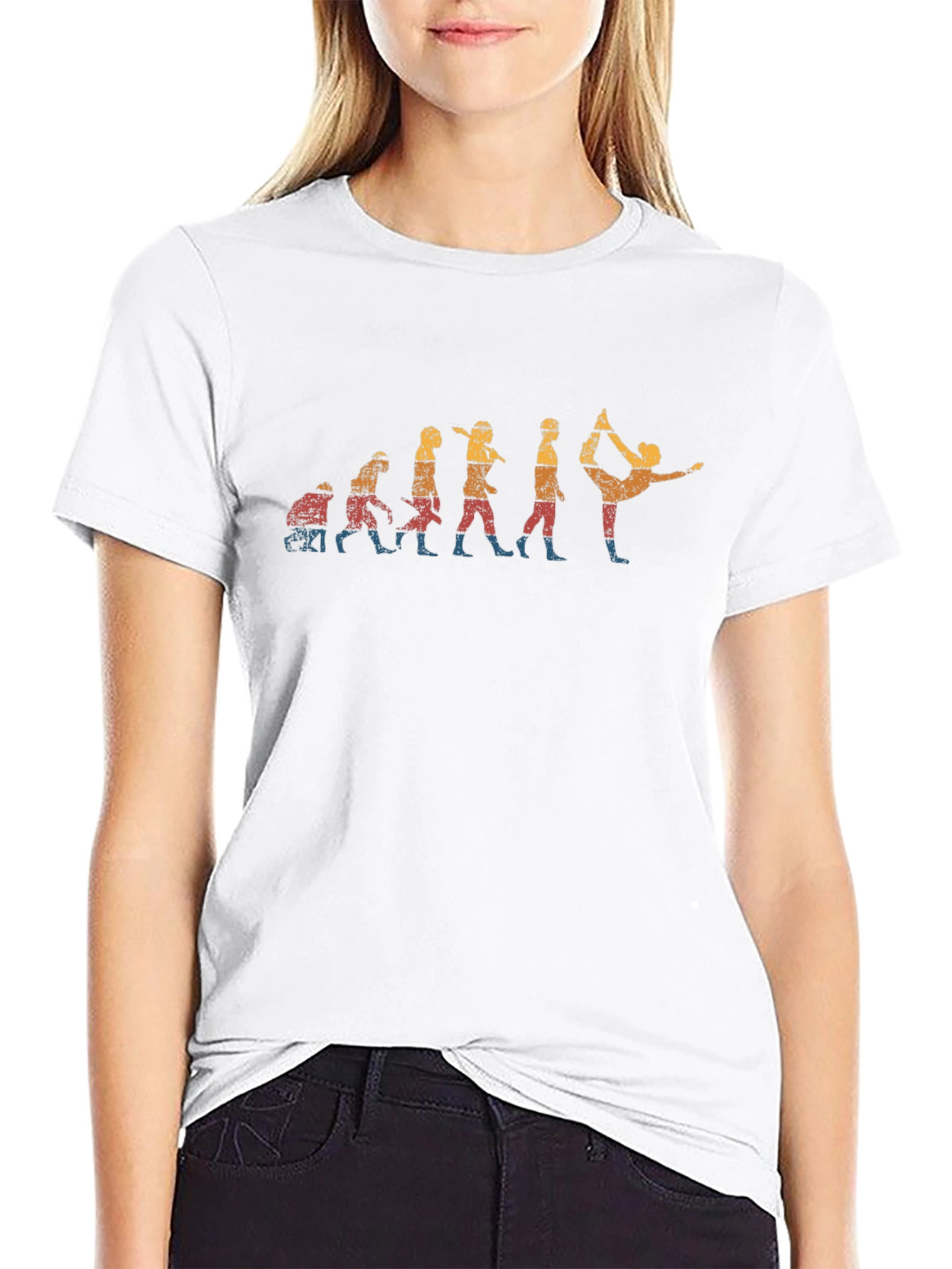 Yoga Evolution Graphic Tee - Black Cotton Blend