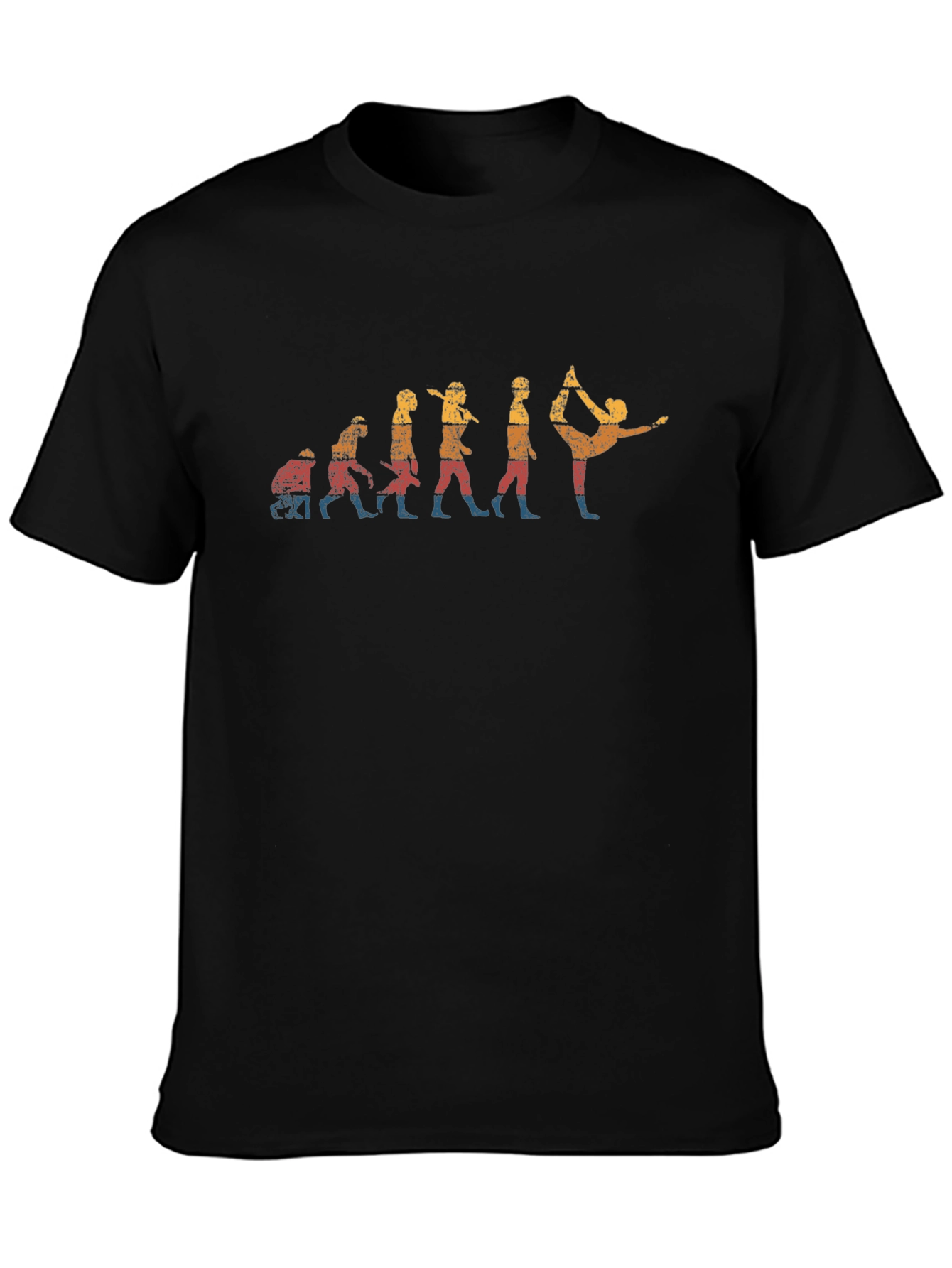 Yoga Evolution Graphic Tee - Black Cotton Blend