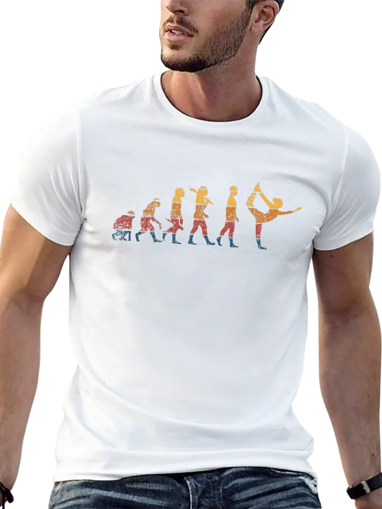Yoga Evolution Graphic Tee - Black Cotton Blend