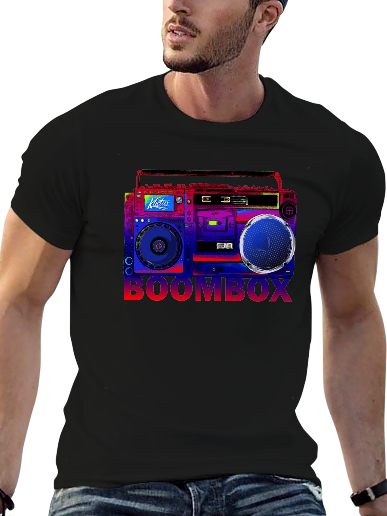 Boombox Graphic T-Shirt - Retro Music Style