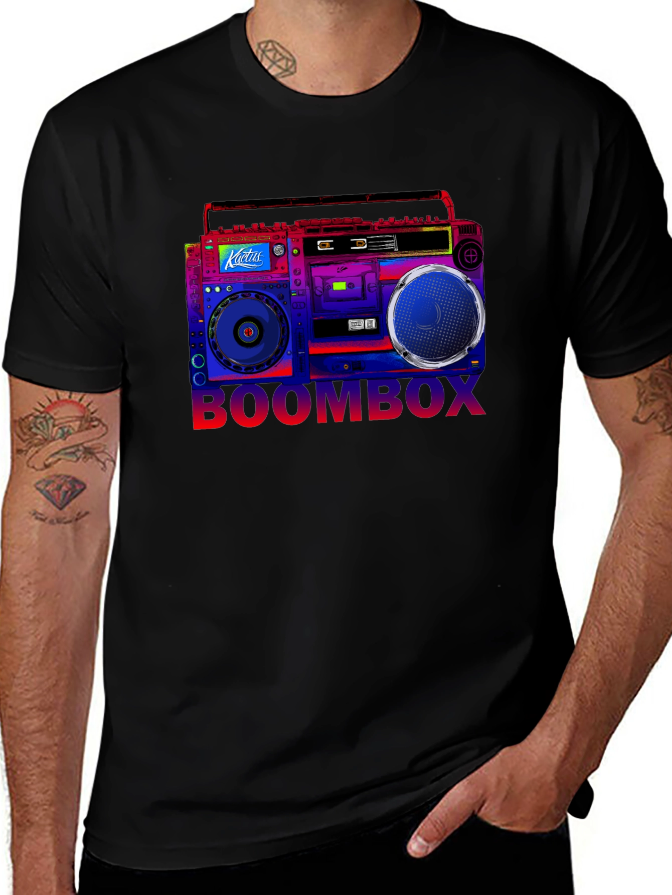 Boombox Graphic T-Shirt - Retro Music Style