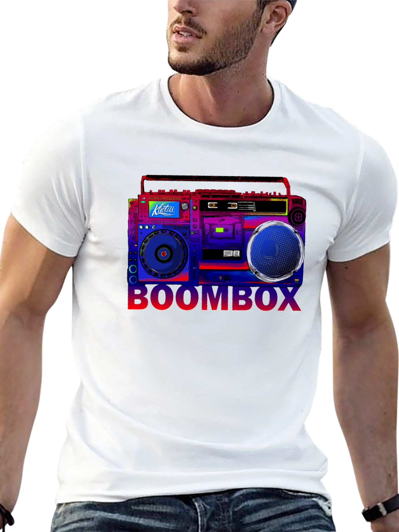 Boombox Graphic T-Shirt - Retro Music Style