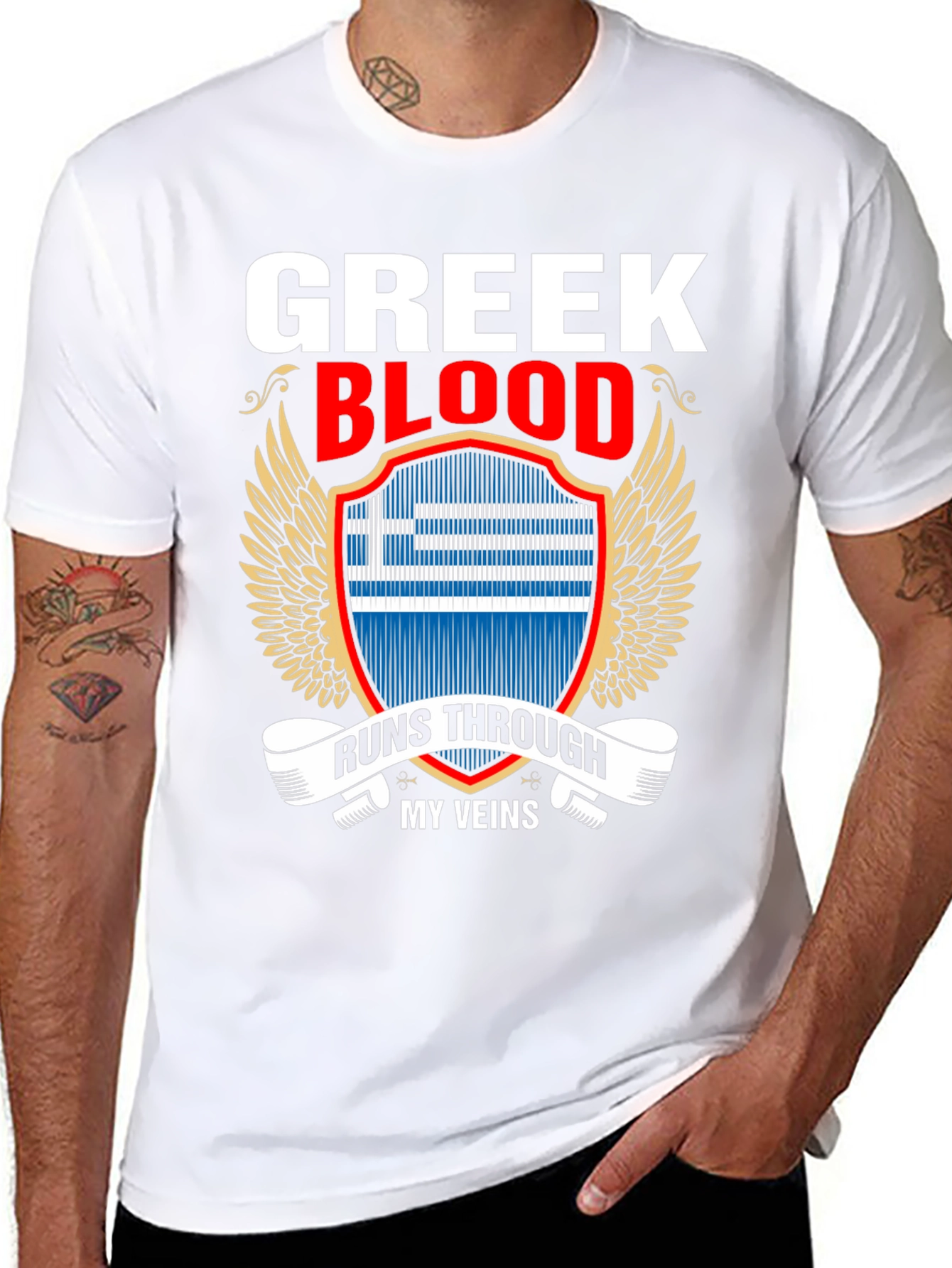 Greek Blood Runs Through My Veins T-Shirt
