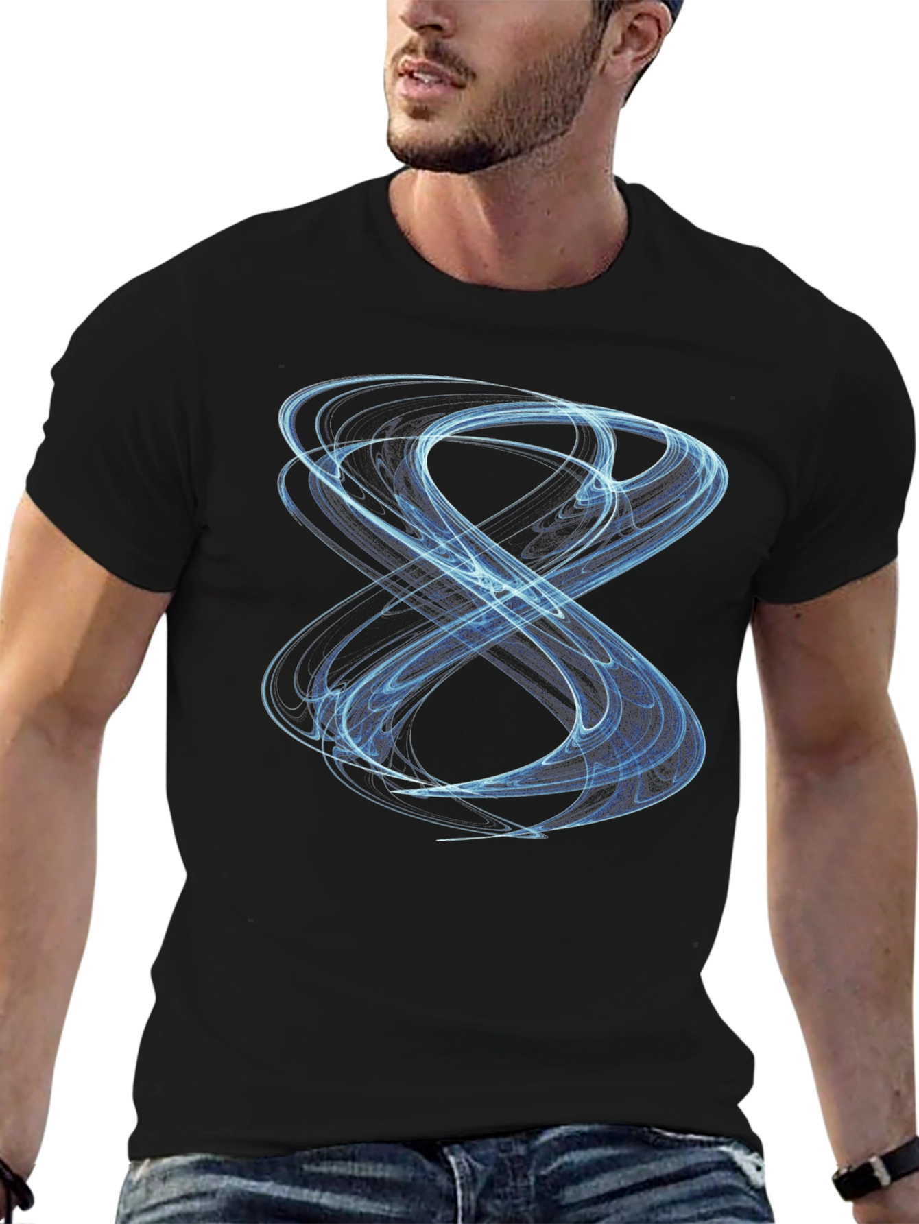 Abstract Infinity Symbol Black T-Shirt