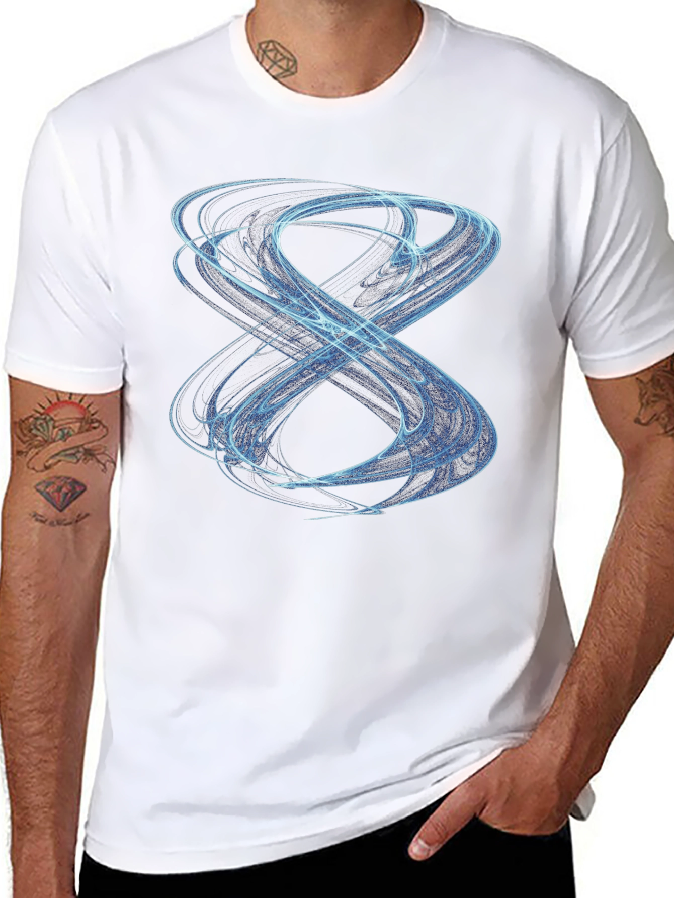Abstract Infinity Symbol Black T-Shirt