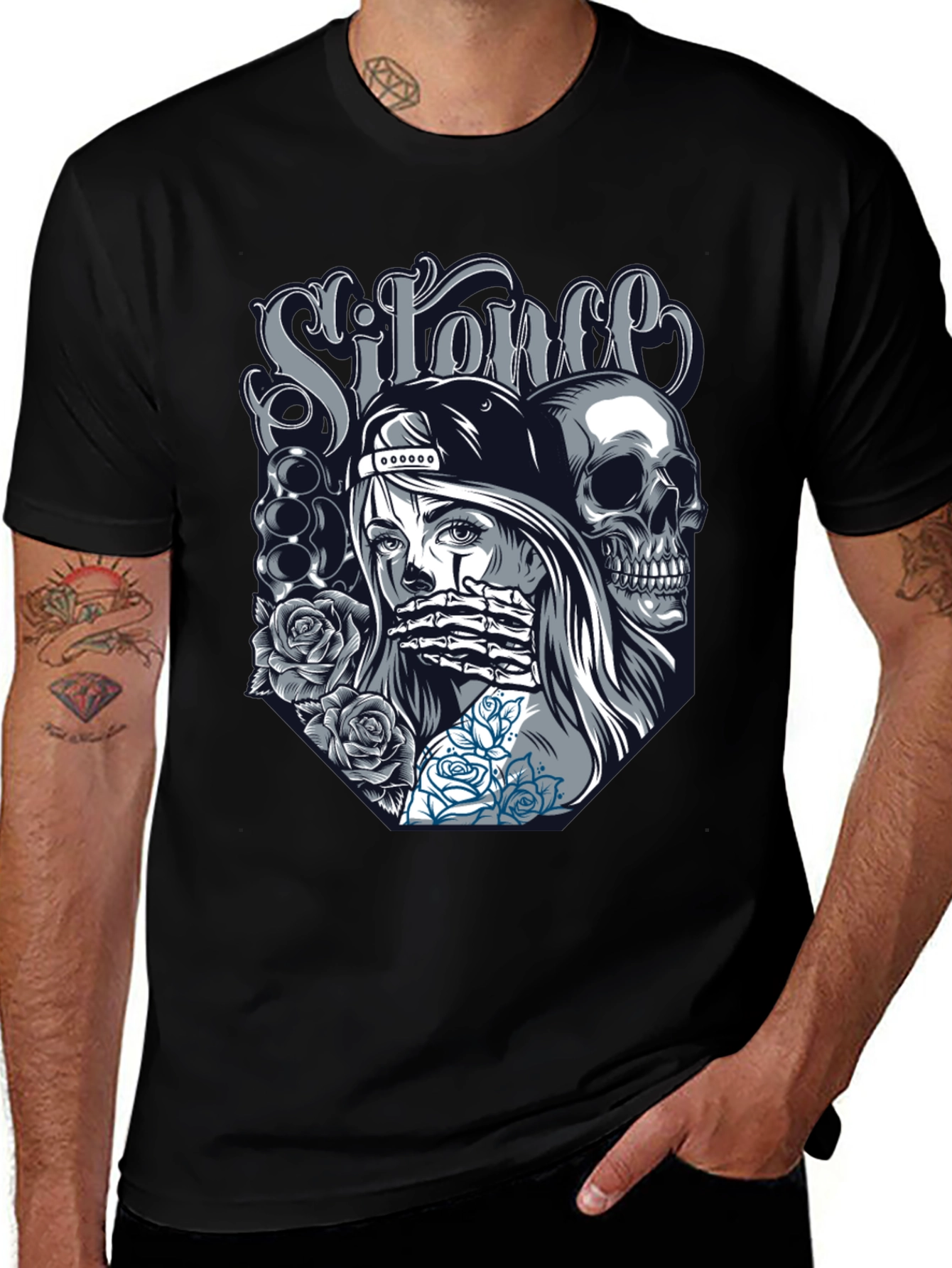 Silence Graphic Print T-Shirt