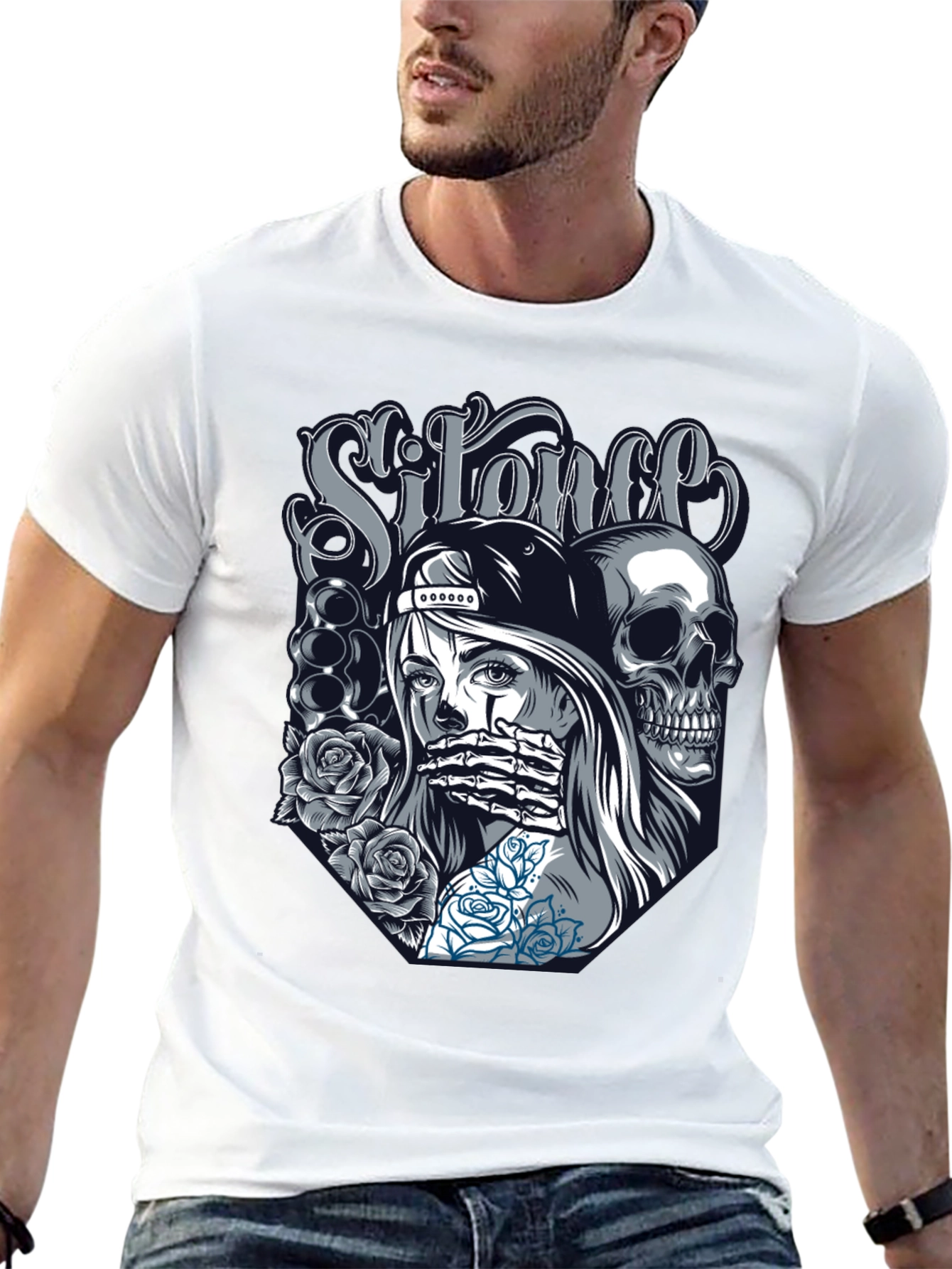 Silence Graphic Print T-Shirt