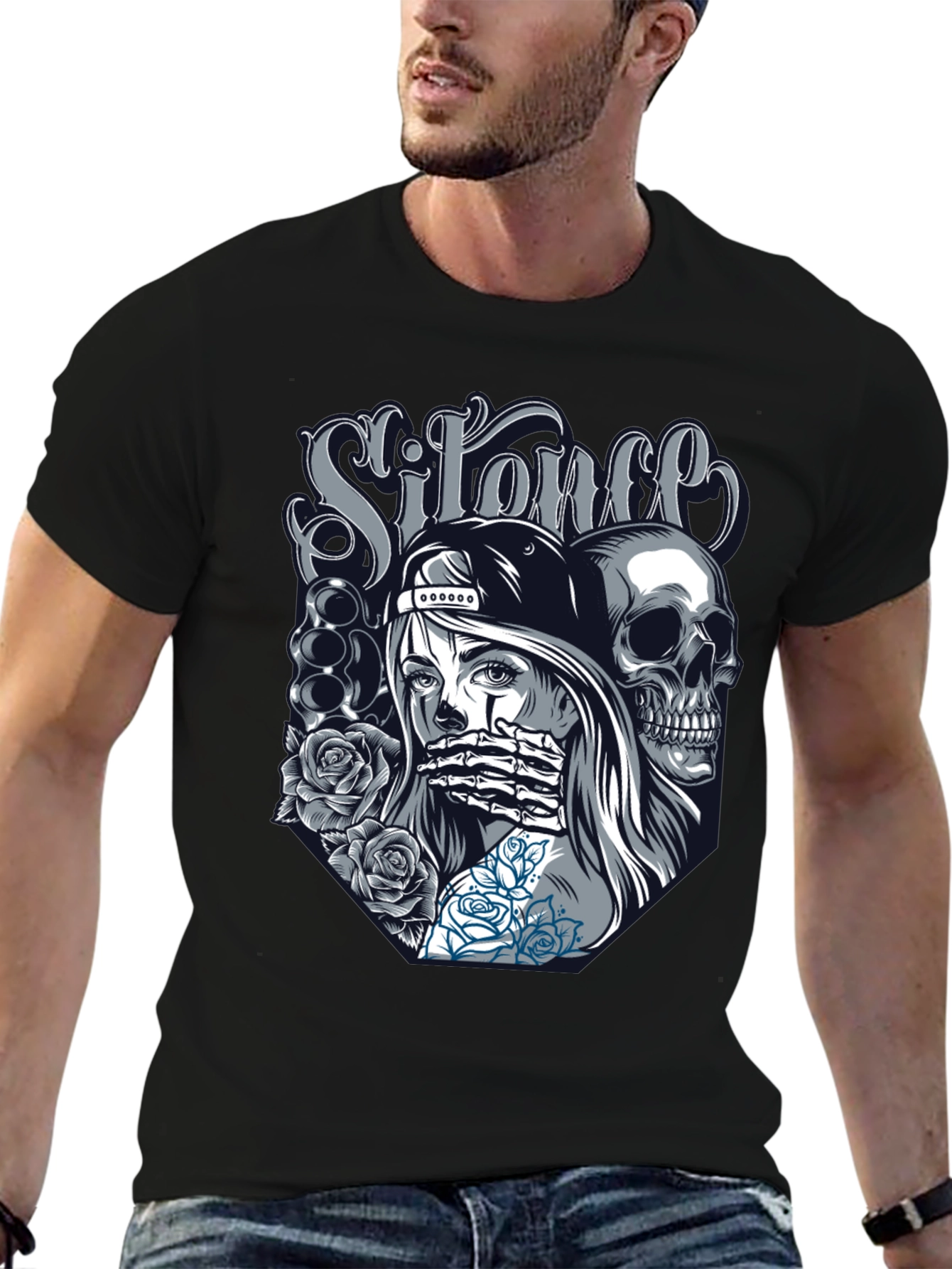 Silence Graphic Print T-Shirt