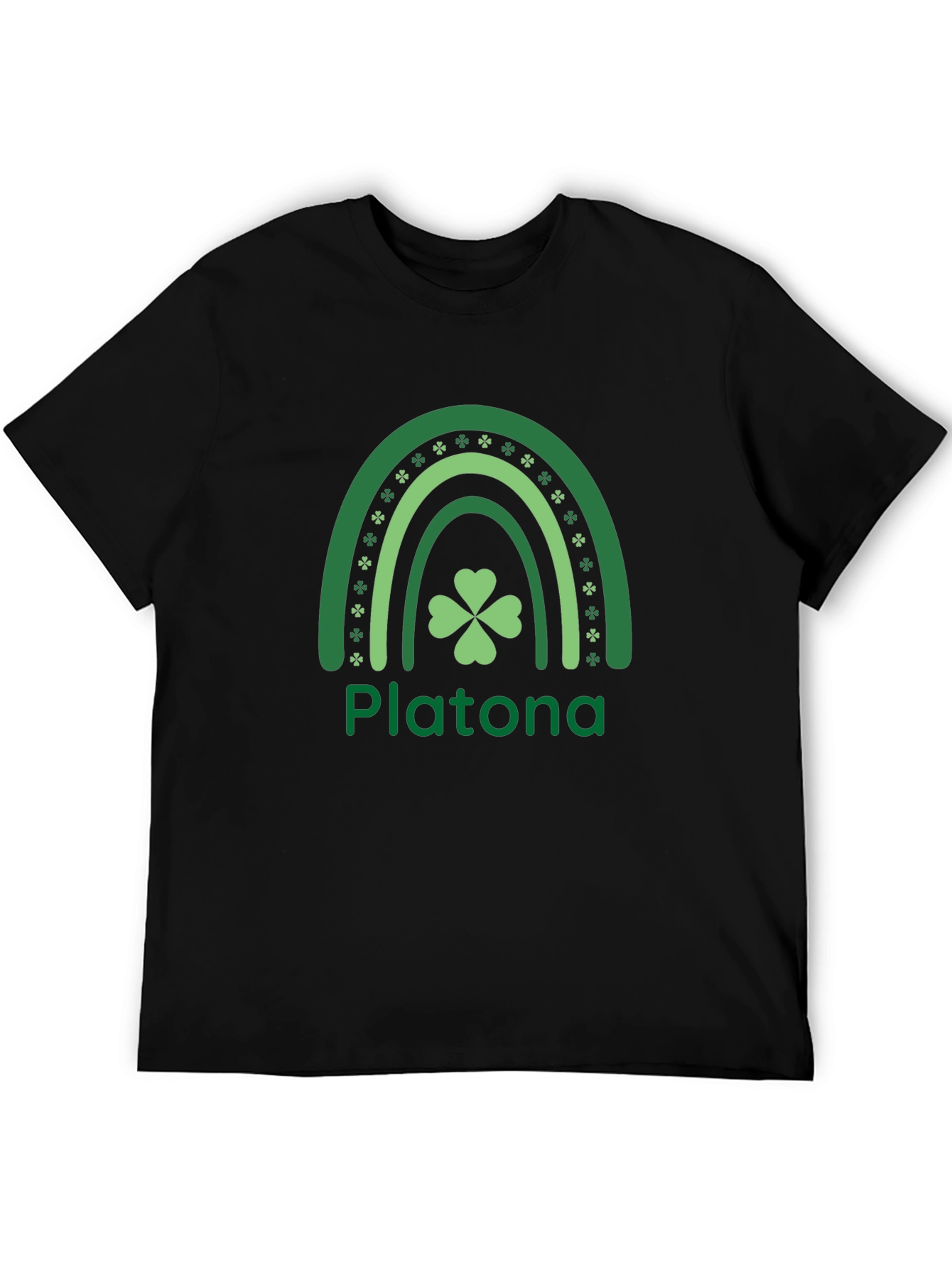 Platona St. Patricks Day Rainbow Shamrock T-Shirt