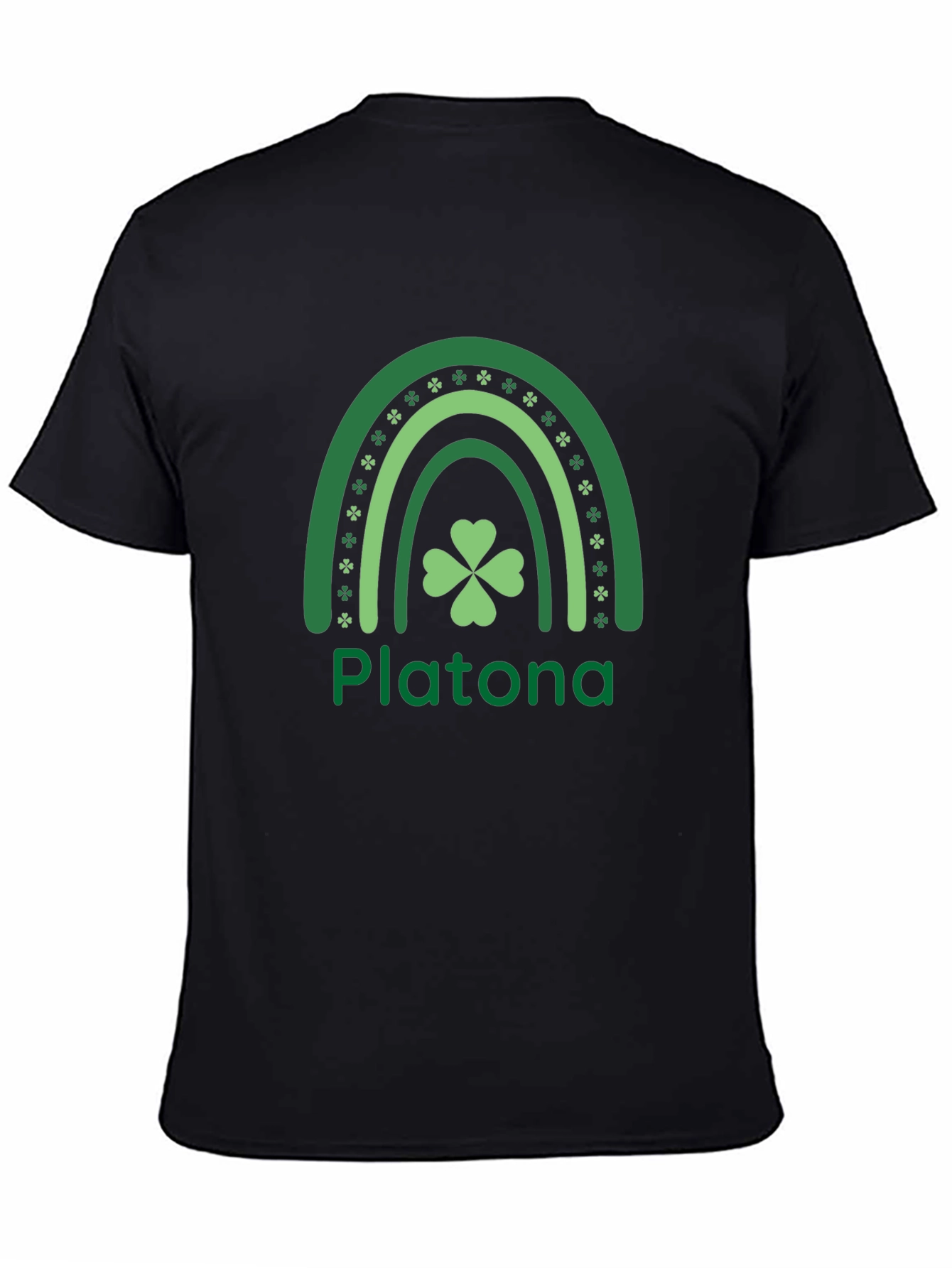 Platona St. Patricks Day Rainbow Shamrock T-Shirt